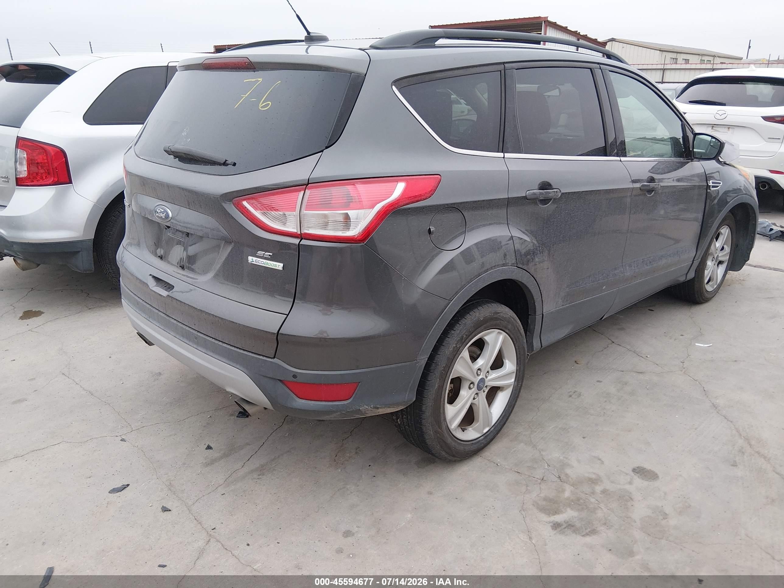 2015 Ford Escape Se Gray vin: 1FMCU0GX9FUA07501