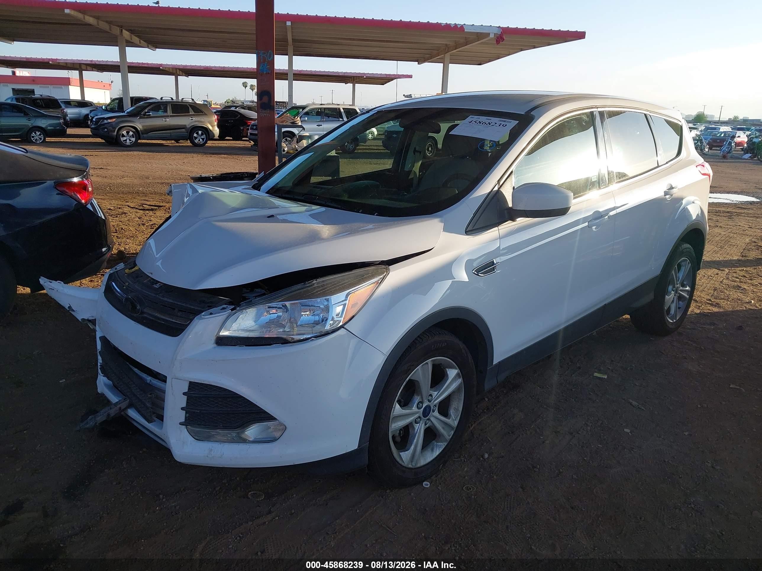 2015 Ford Escape Se White vin: 1FMCU0GX9FUA43866