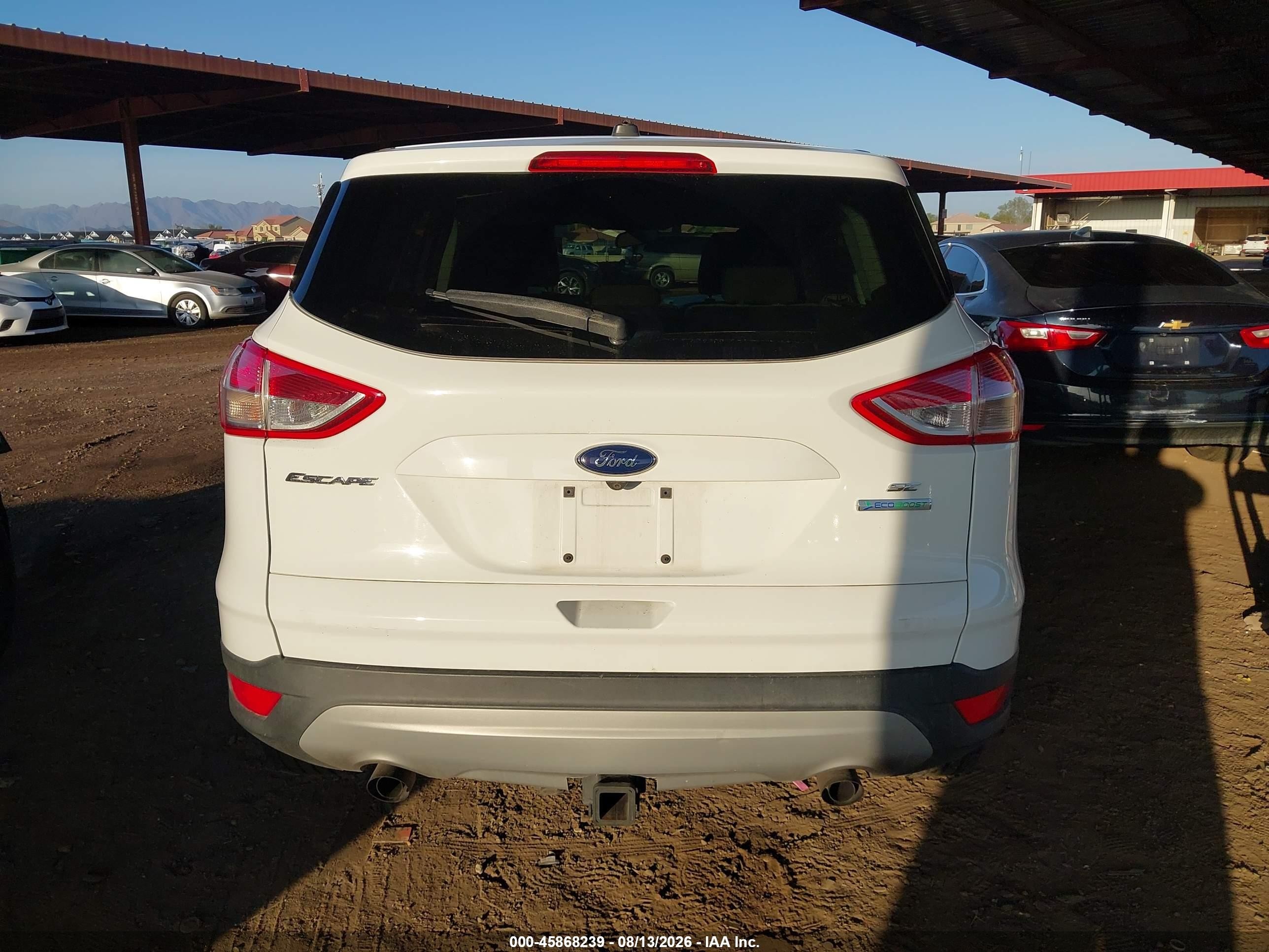 2015 Ford Escape Se White vin: 1FMCU0GX9FUA43866