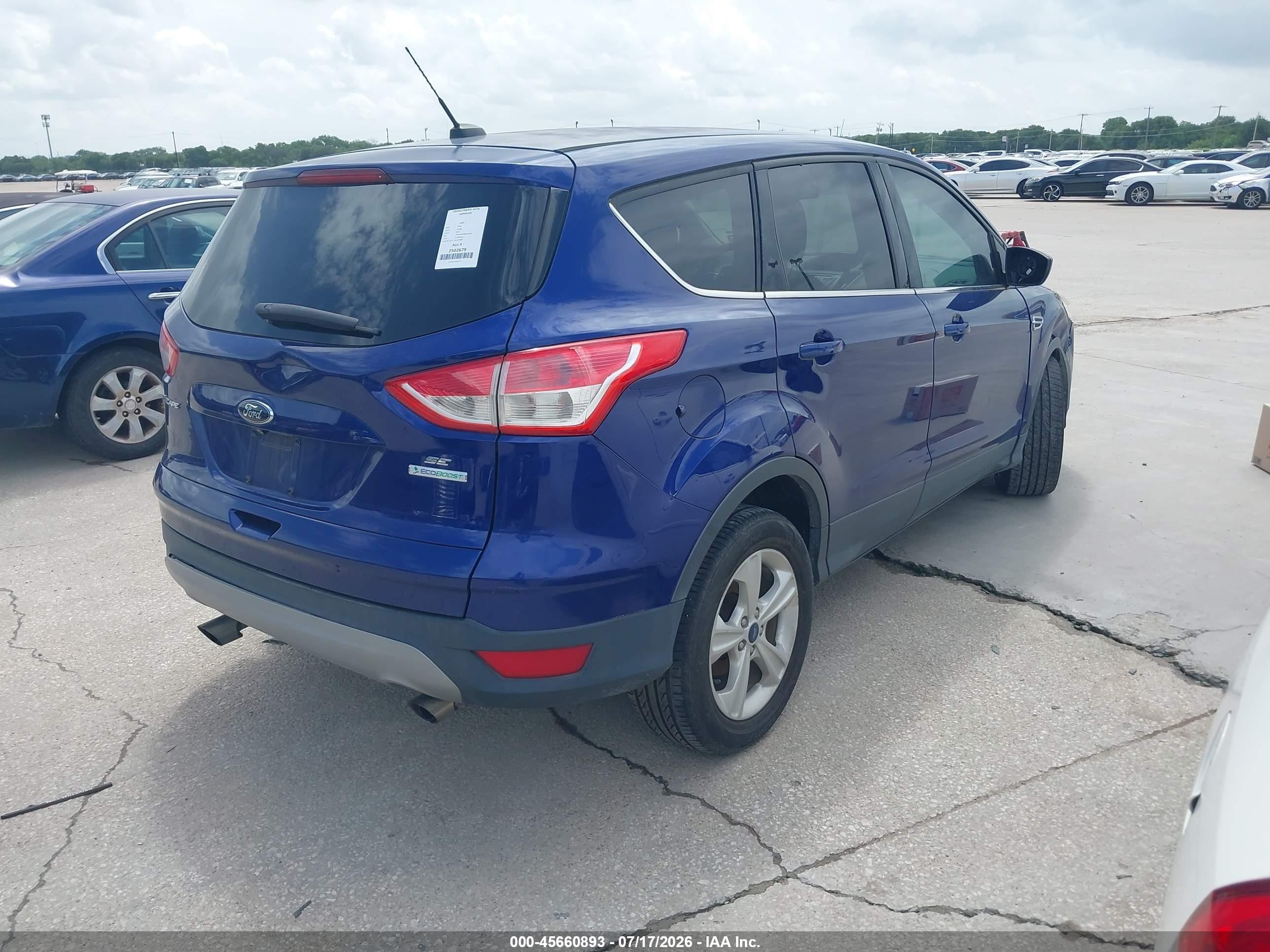 2015 Ford Escape Se Blue vin: 1FMCU0GX9FUC12977