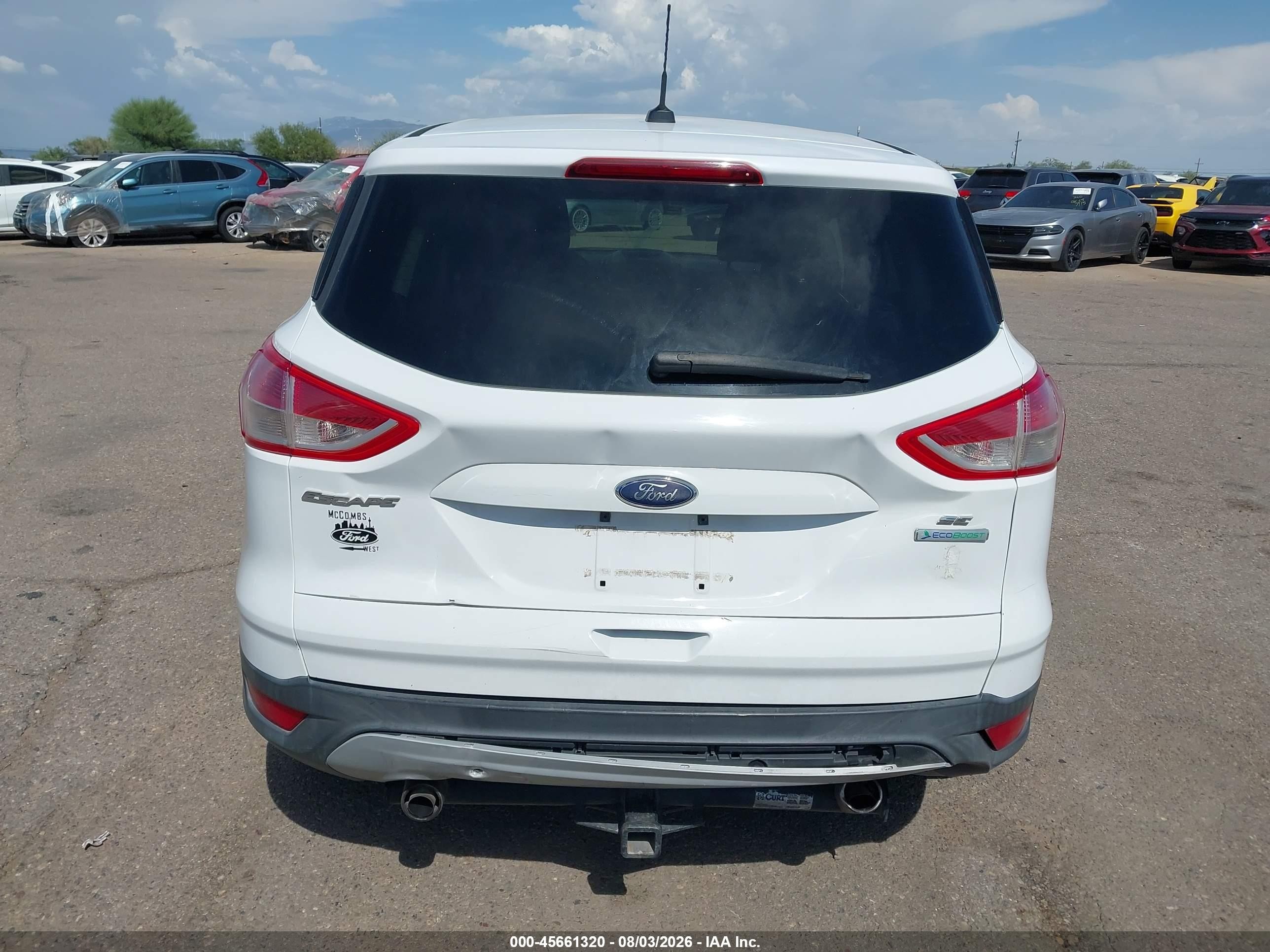 2013 Ford Escape Se Белый vin: 1FMCU0GXXDUD23695