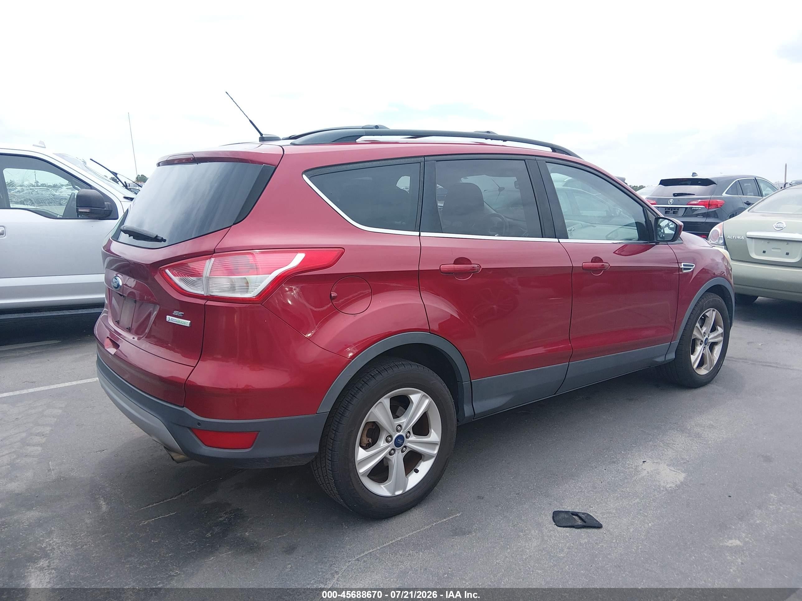2014 Ford Escape Se Red vin: 1FMCU0GXXEUD06171