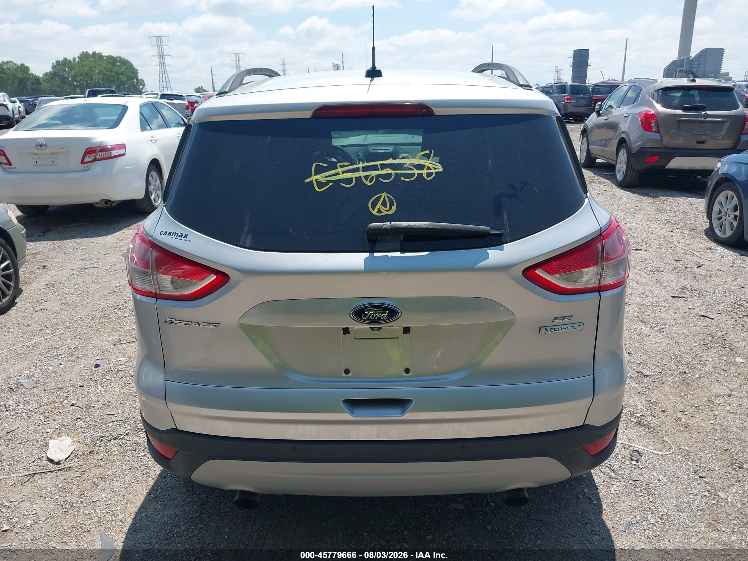 2014 Ford Escape Se Silver vin: 1FMCU0GXXEUE56538
