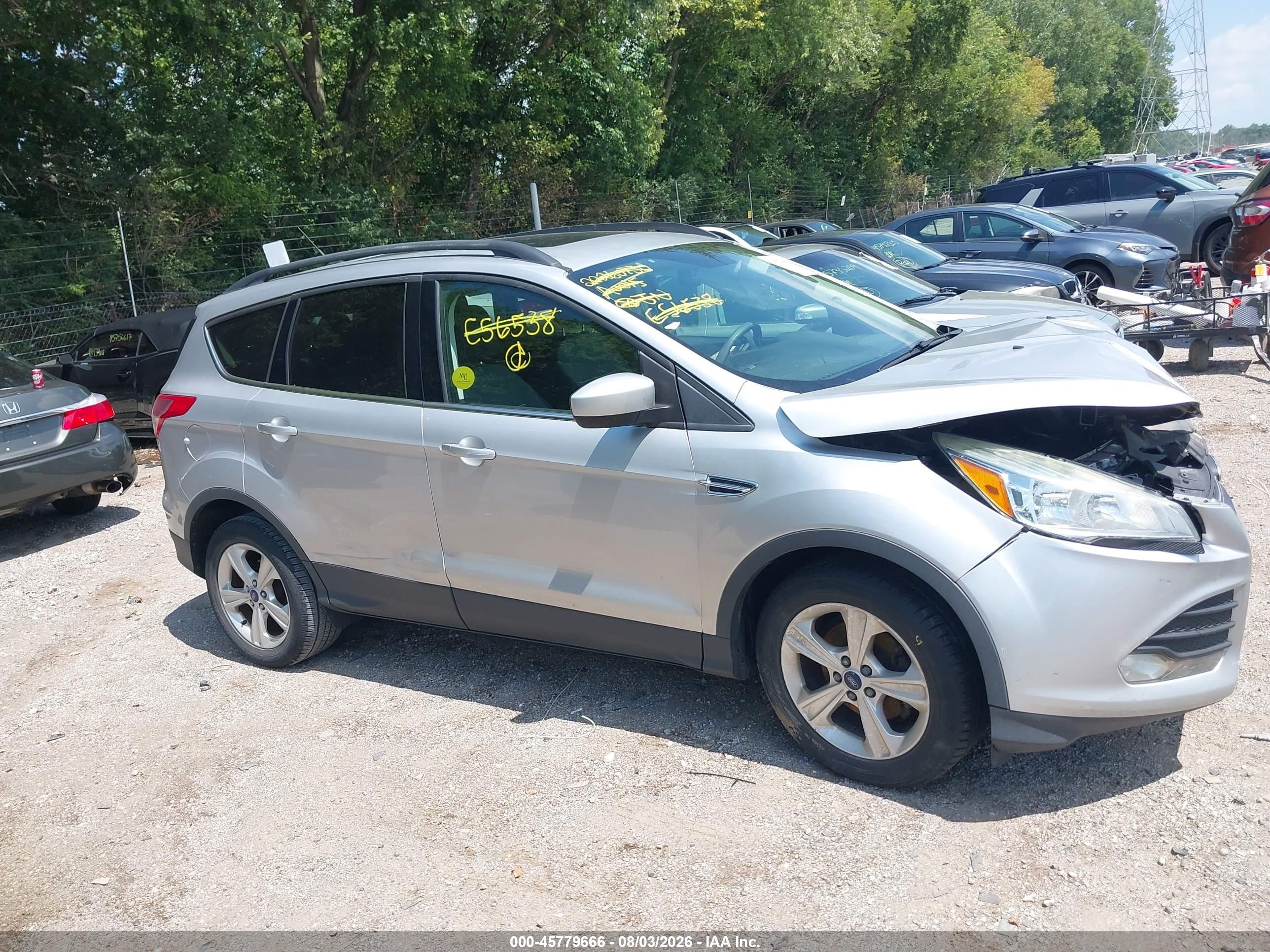 2014 Ford Escape Se Silver vin: 1FMCU0GXXEUE56538