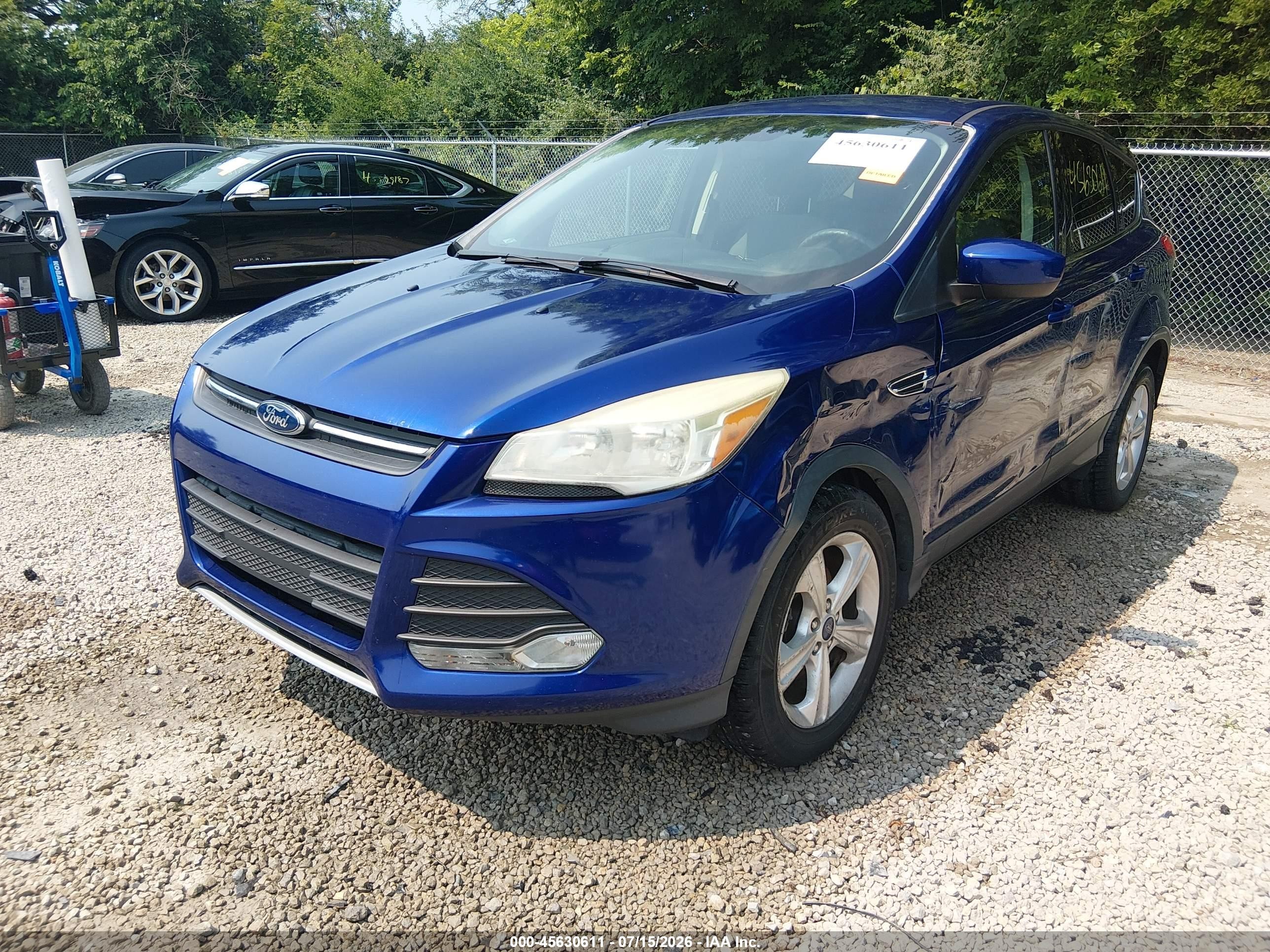 2015 Ford Escape Se Blue vin: 1FMCU0GXXFUB68696