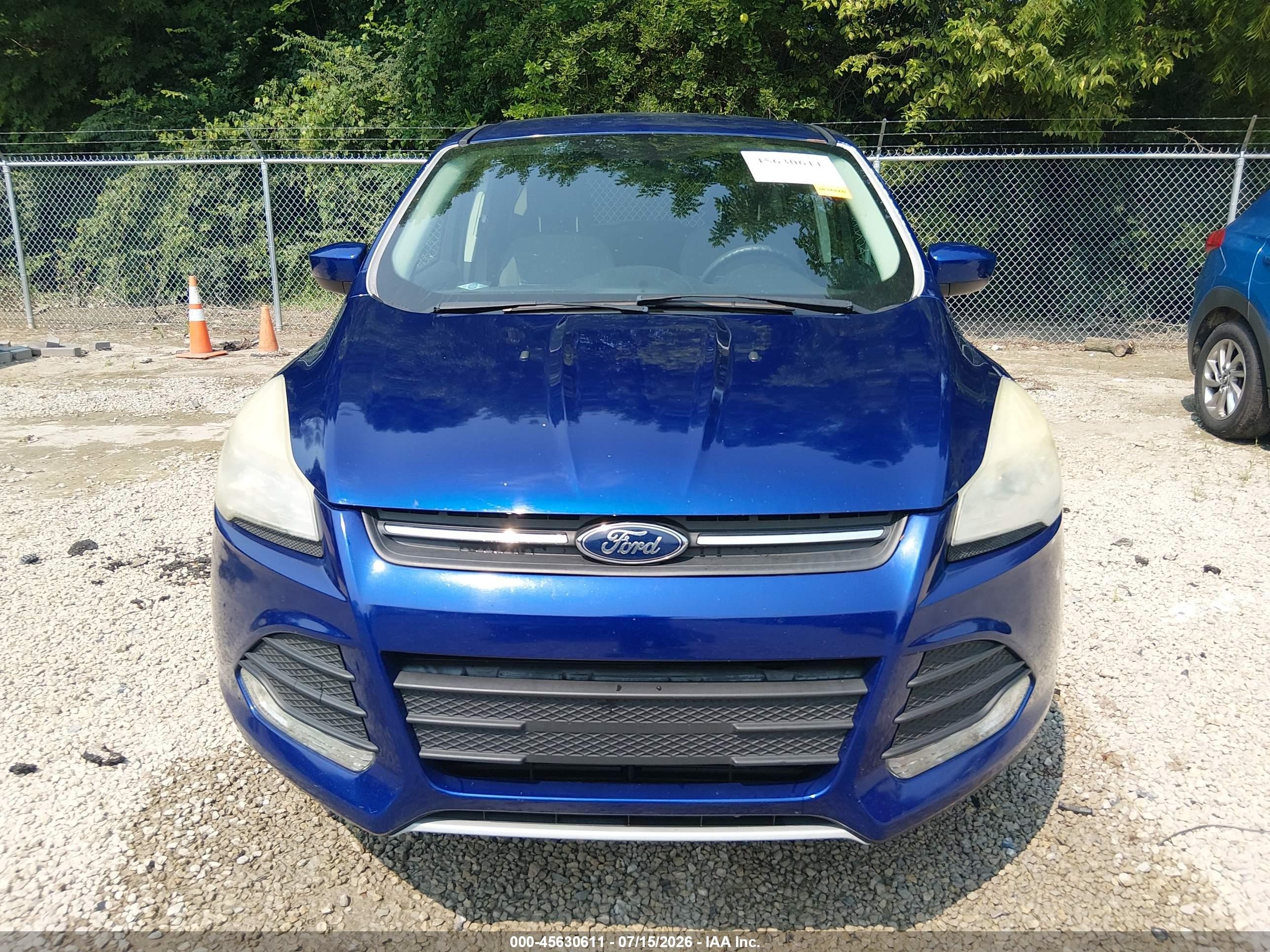 2015 Ford Escape Se Blue vin: 1FMCU0GXXFUB68696