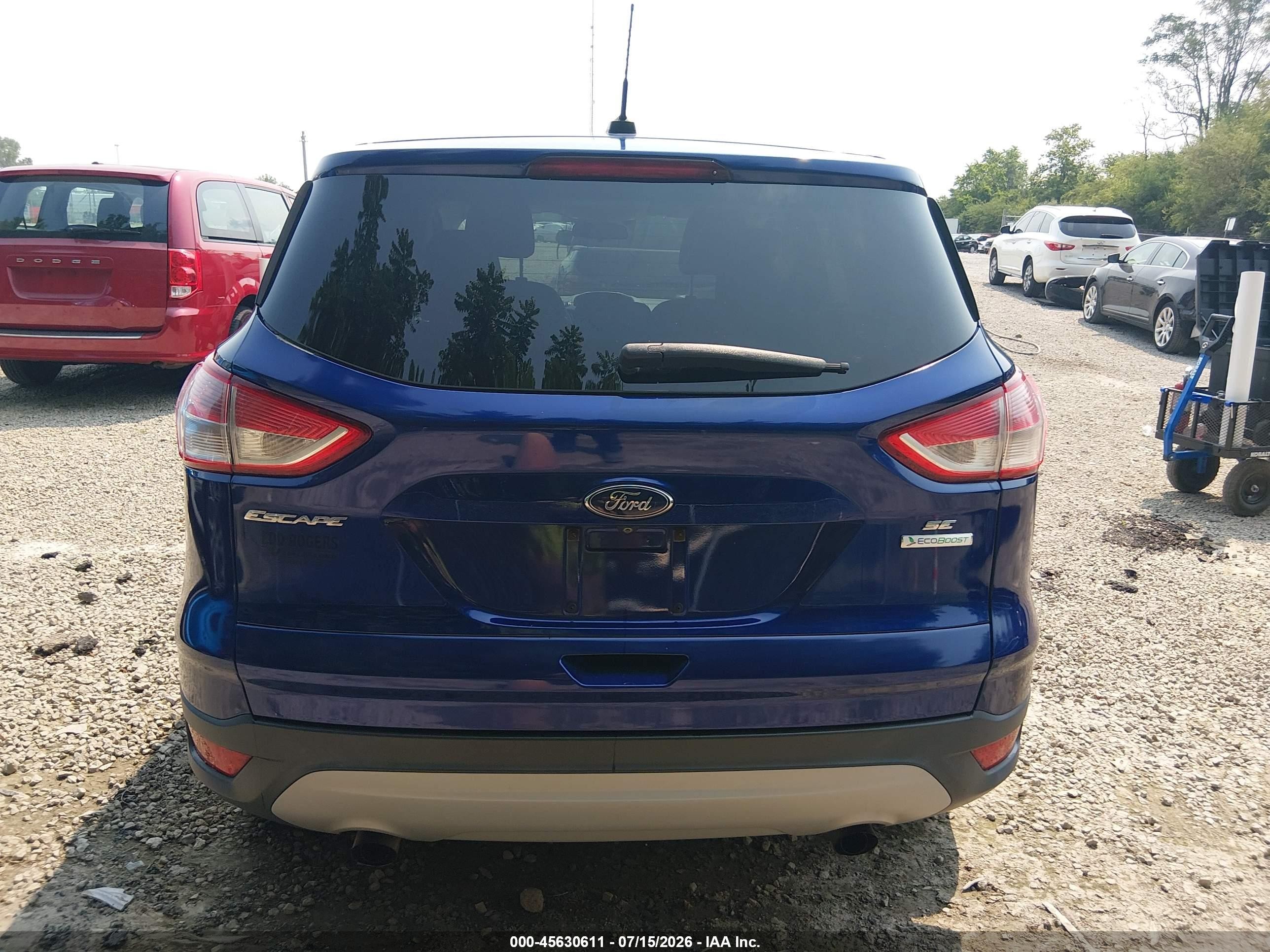 2015 Ford Escape Se Blue vin: 1FMCU0GXXFUB68696