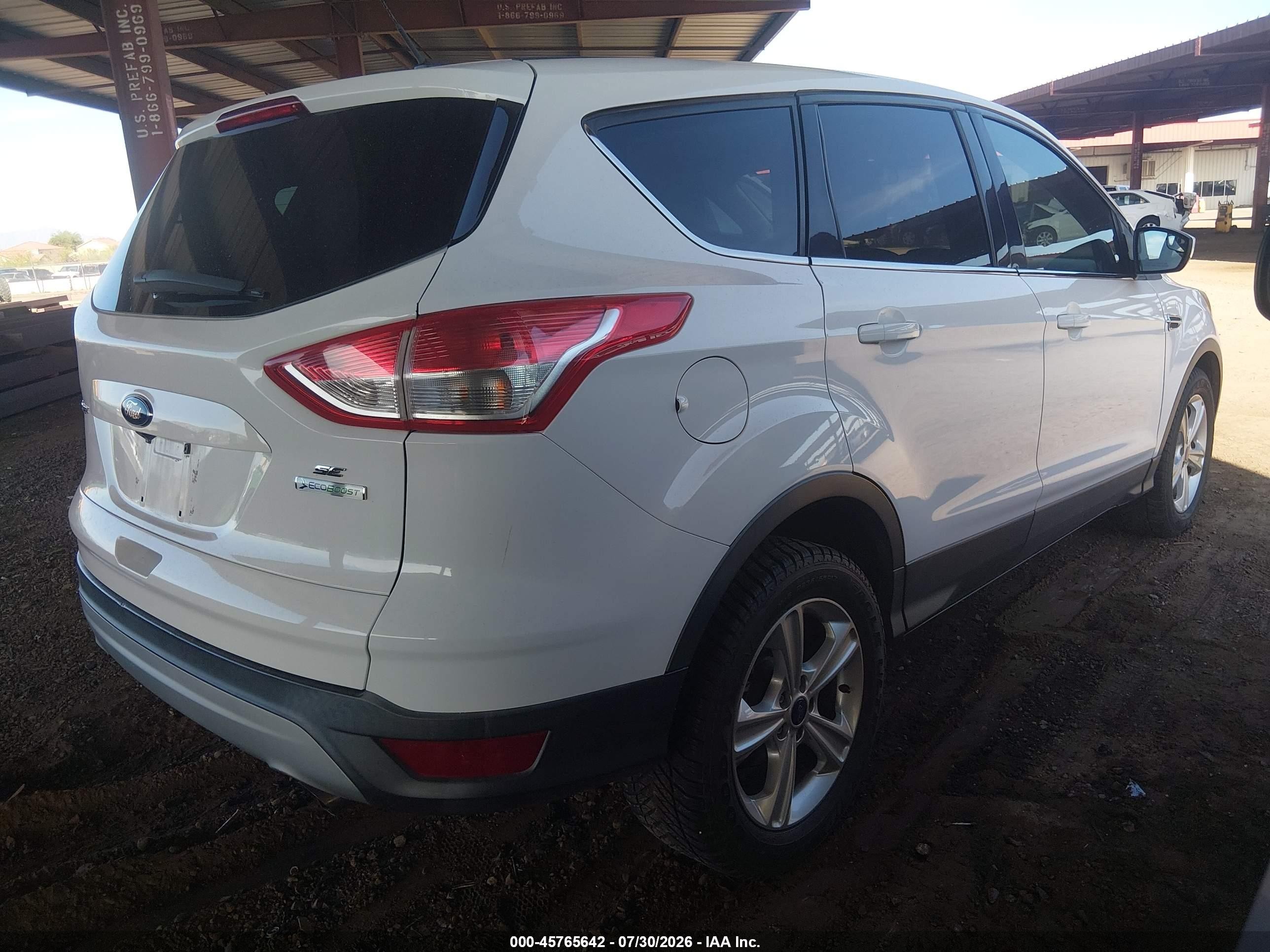 2015 Ford Escape Se White vin: 1FMCU0GXXFUB81609