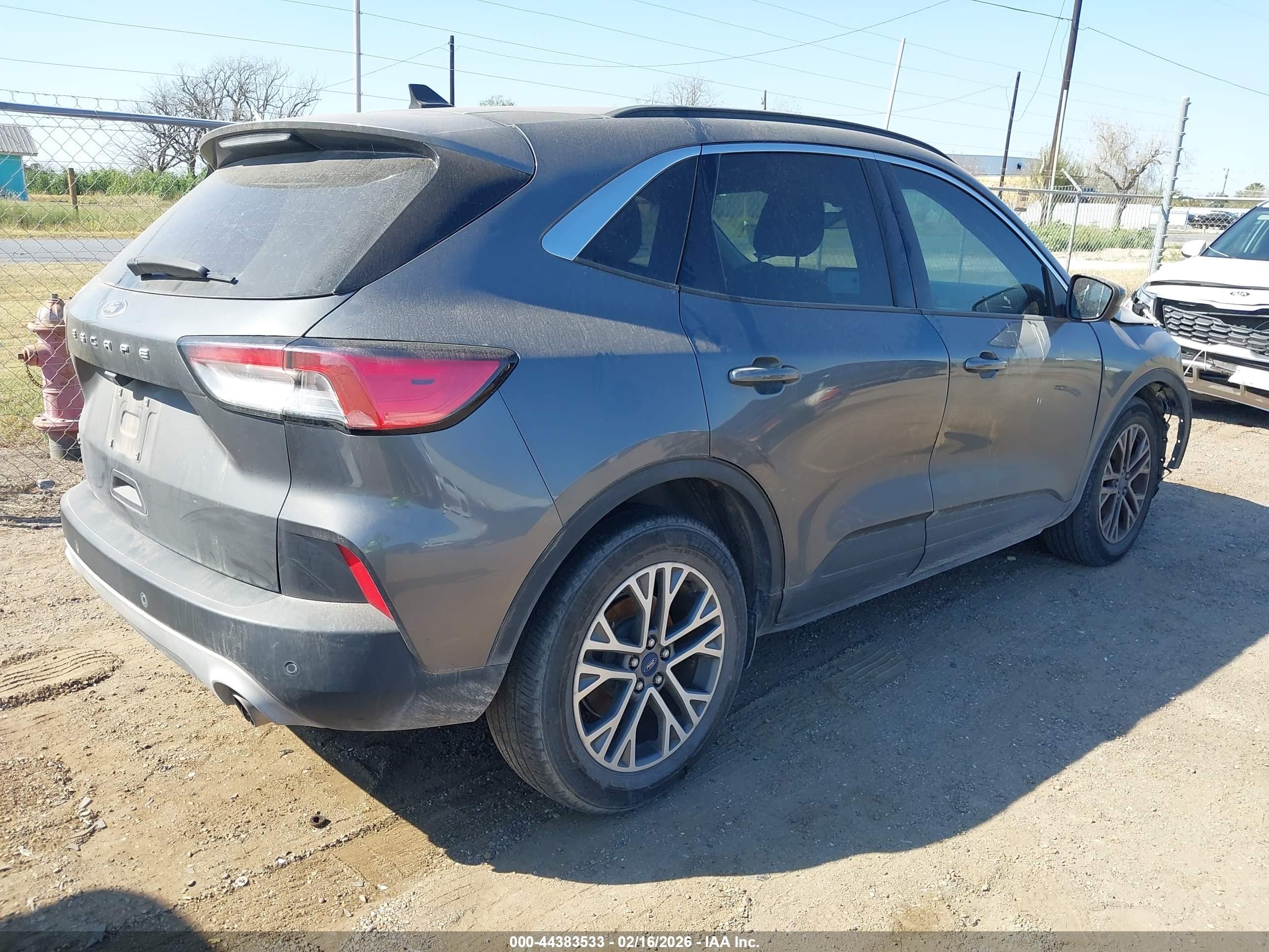 2022 Ford Escape Sel Серый vin: 1FMCU0H66NUA88266