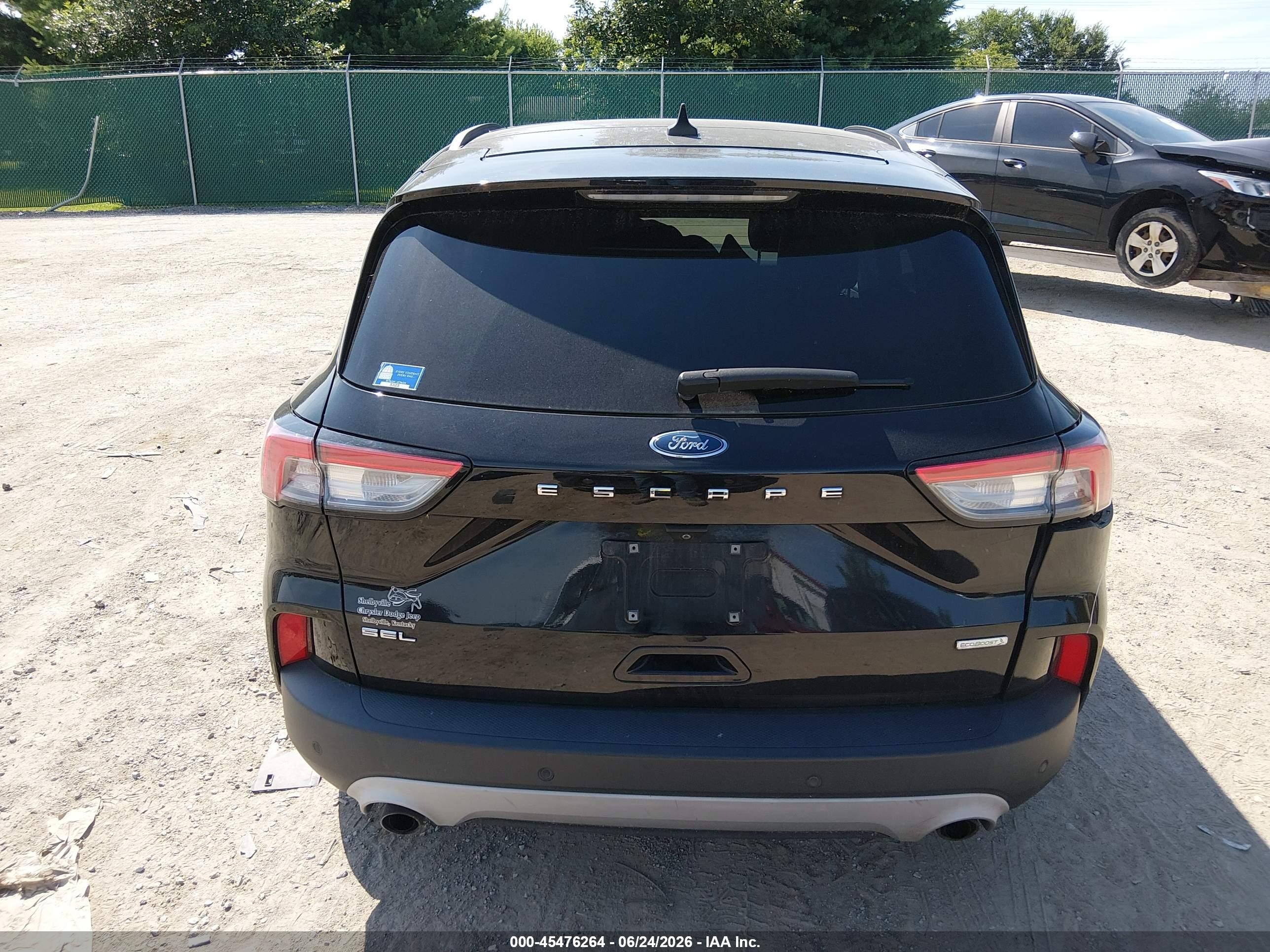 2020 Ford Escape Sel Черный vin: 1FMCU0H67LUB47032