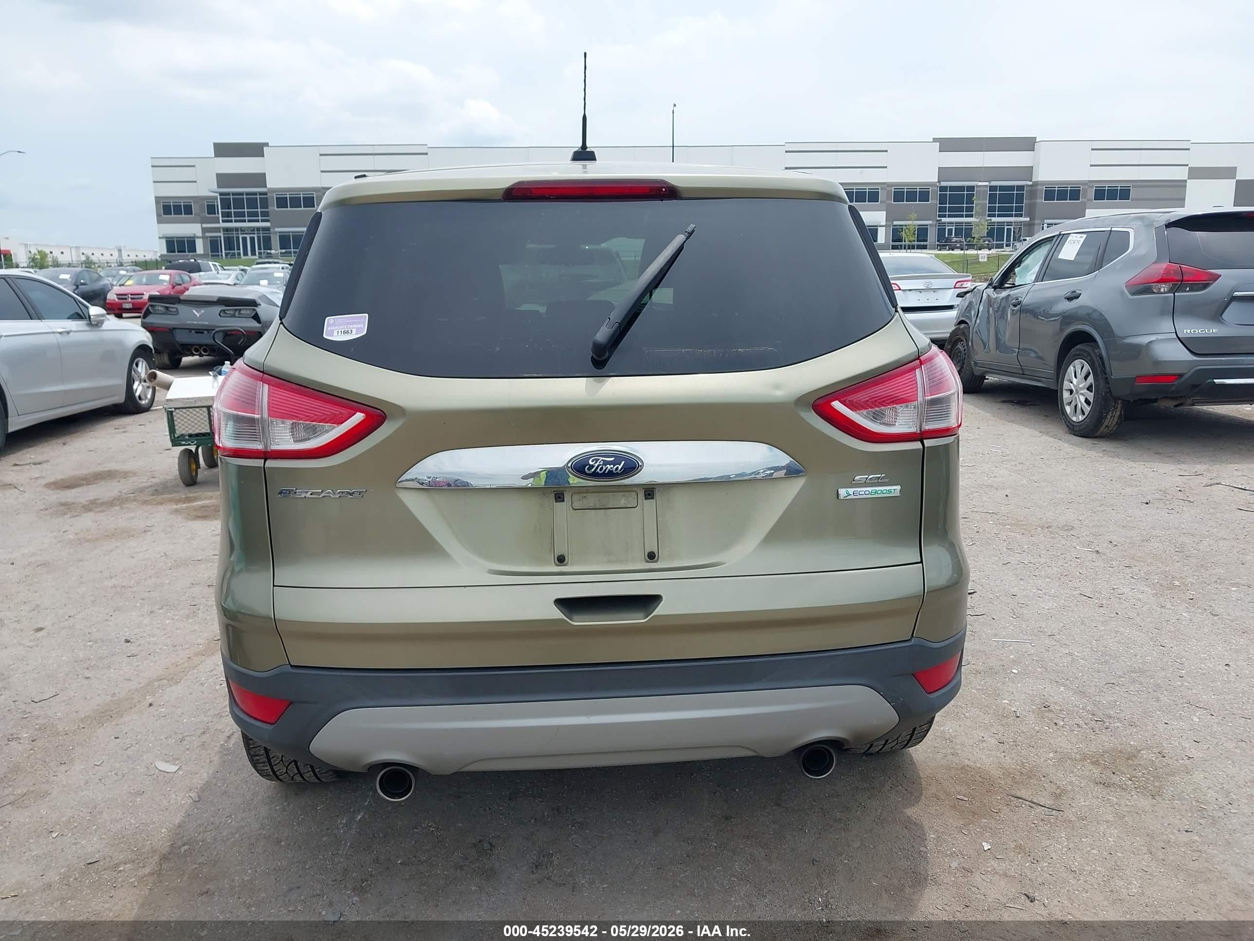 2013 Ford Escape Sel Green vin: 1FMCU0H90DUB17480