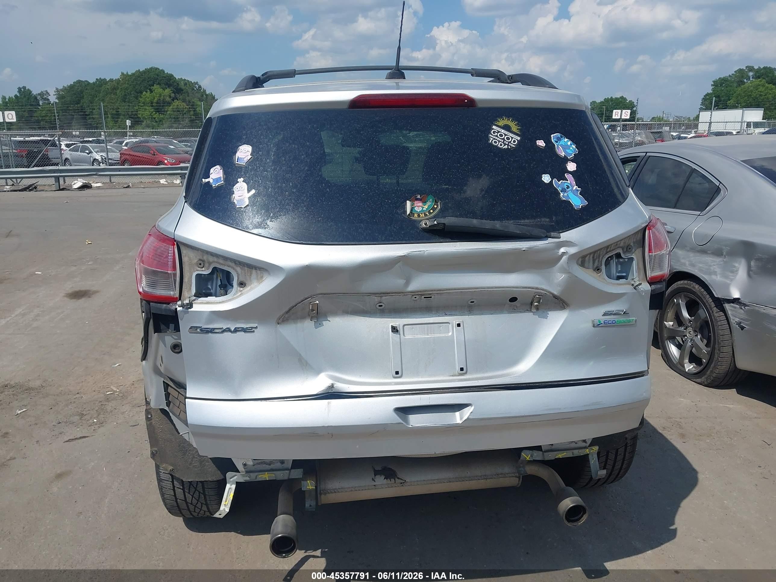 2013 Ford Escape Sel Gray vin: 1FMCU0H92DUA42233