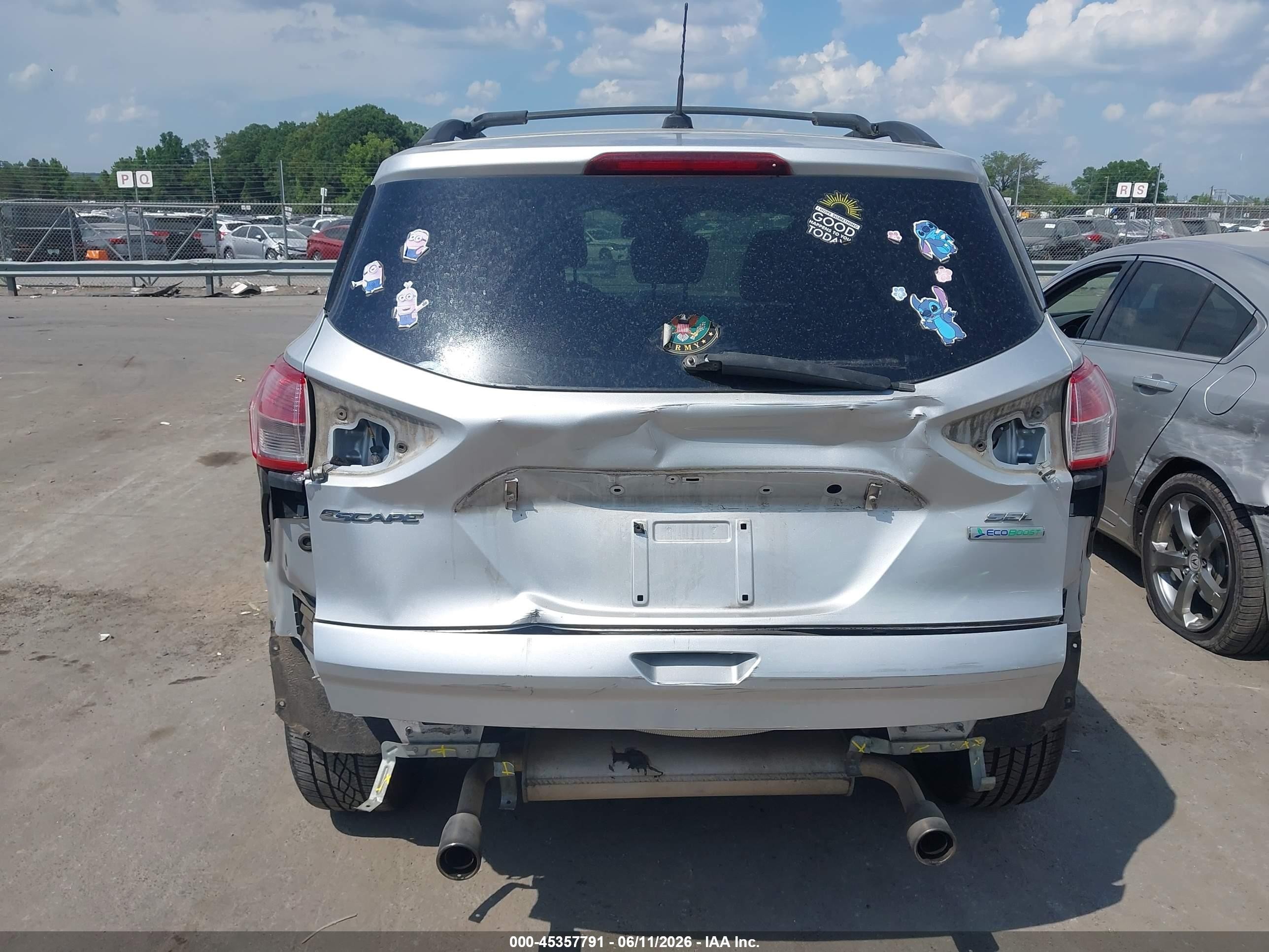 2013 Ford Escape Sel Gray vin: 1FMCU0H92DUA42233