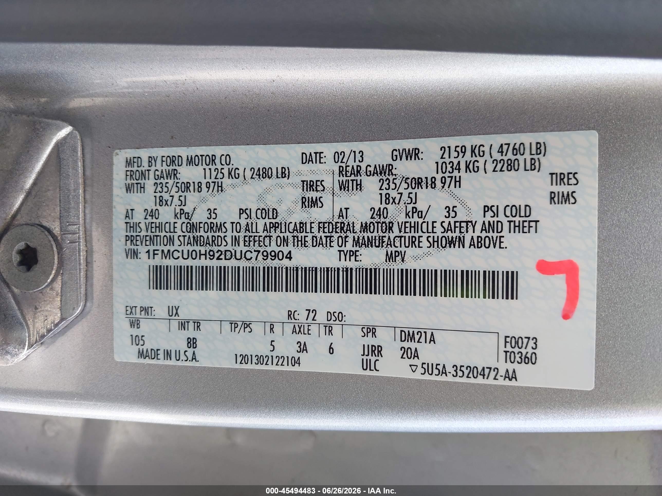 2013 Ford Escape Sel Silver vin: 1FMCU0H92DUC79904