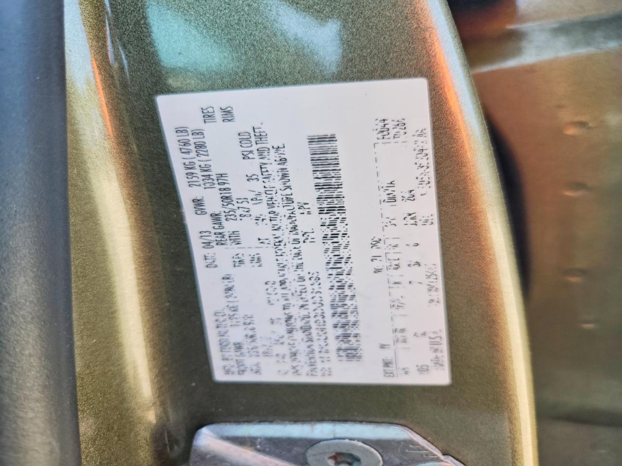 2013 Ford Escape Sel Green vin: 1FMCU0H93DUD31895