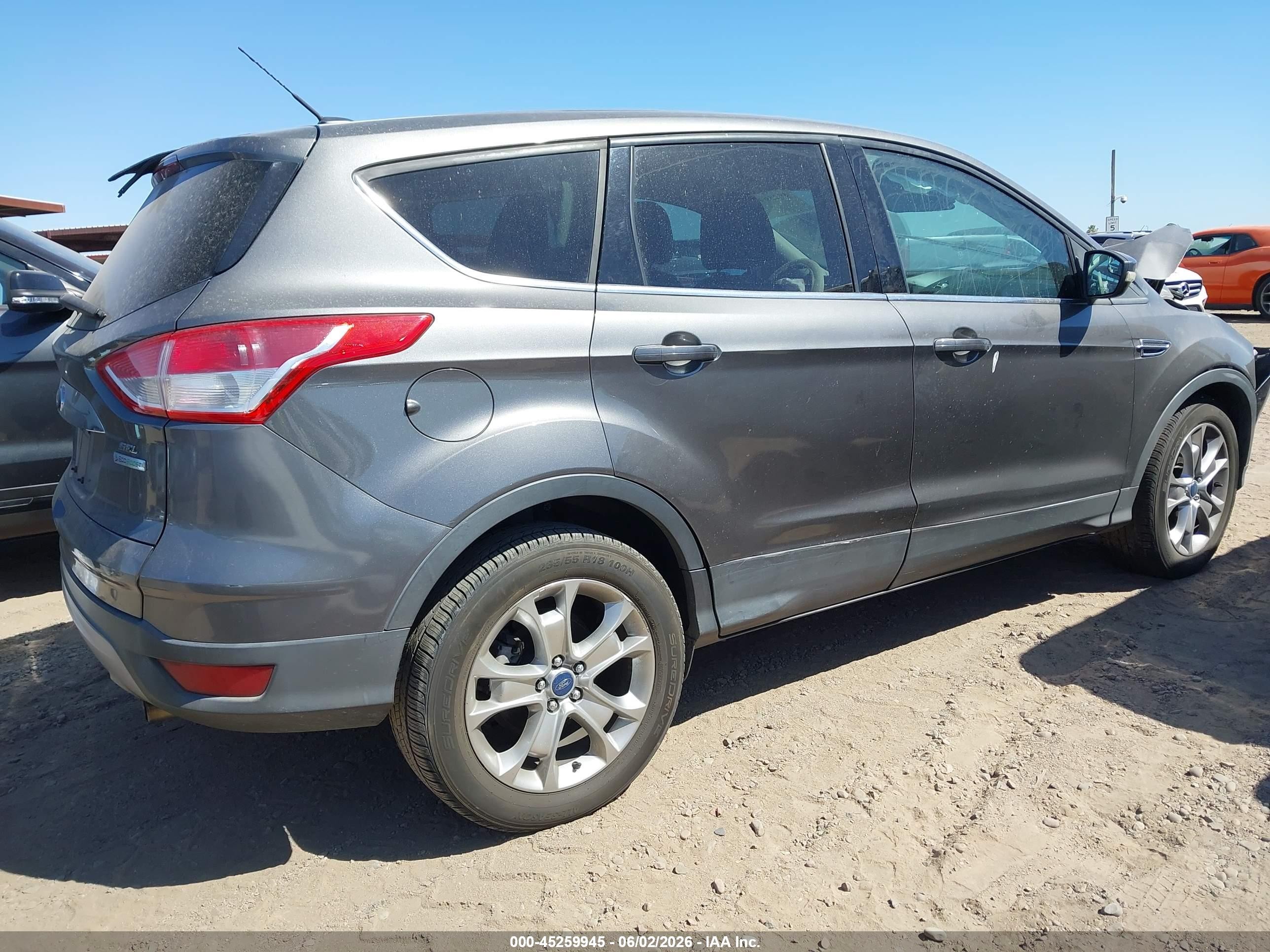 2013 Ford Escape Sel Gray vin: 1FMCU0H94DUA87240