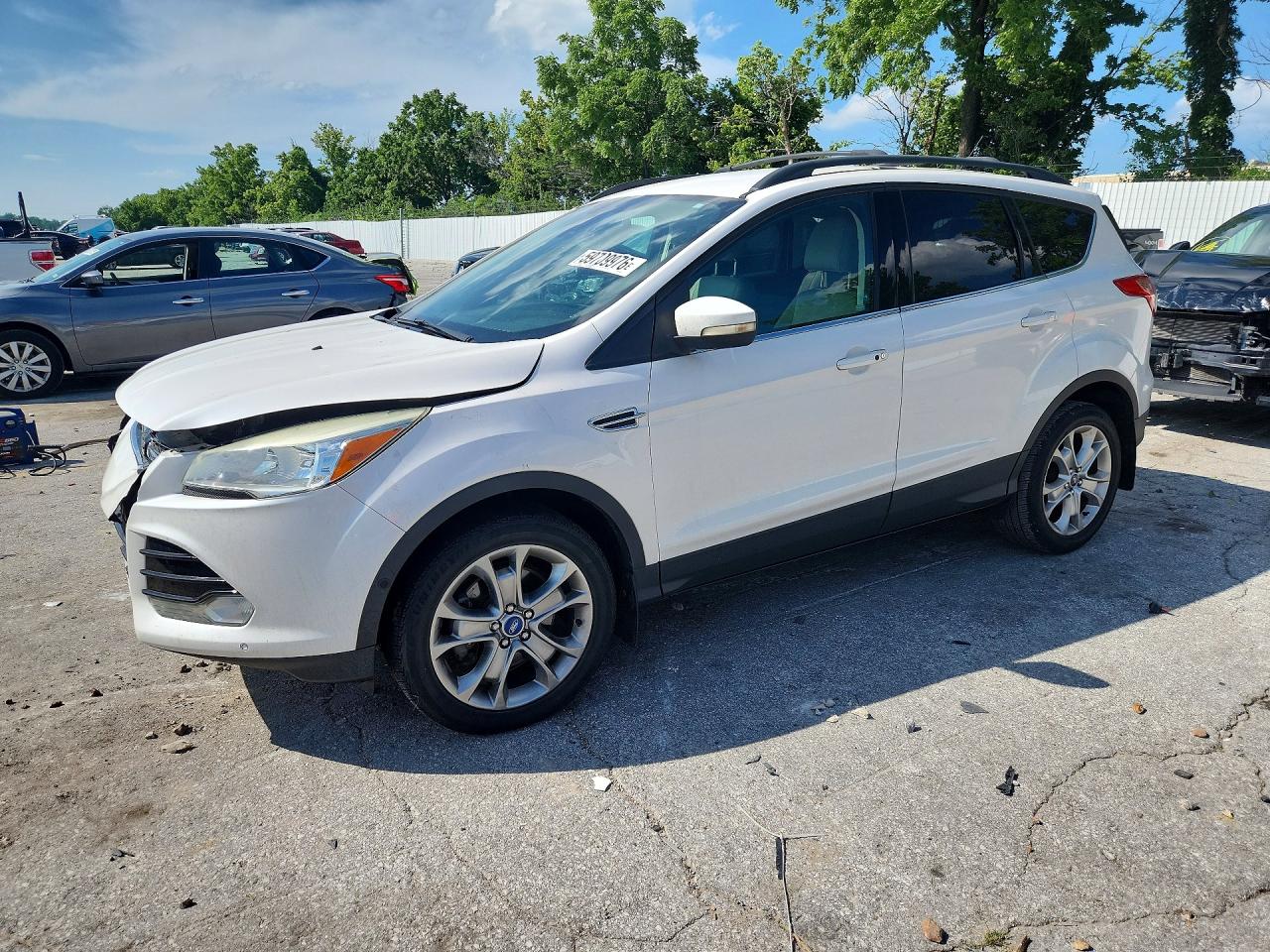 2013 Ford Escape Sel White vin: 1FMCU0H95DUA00977