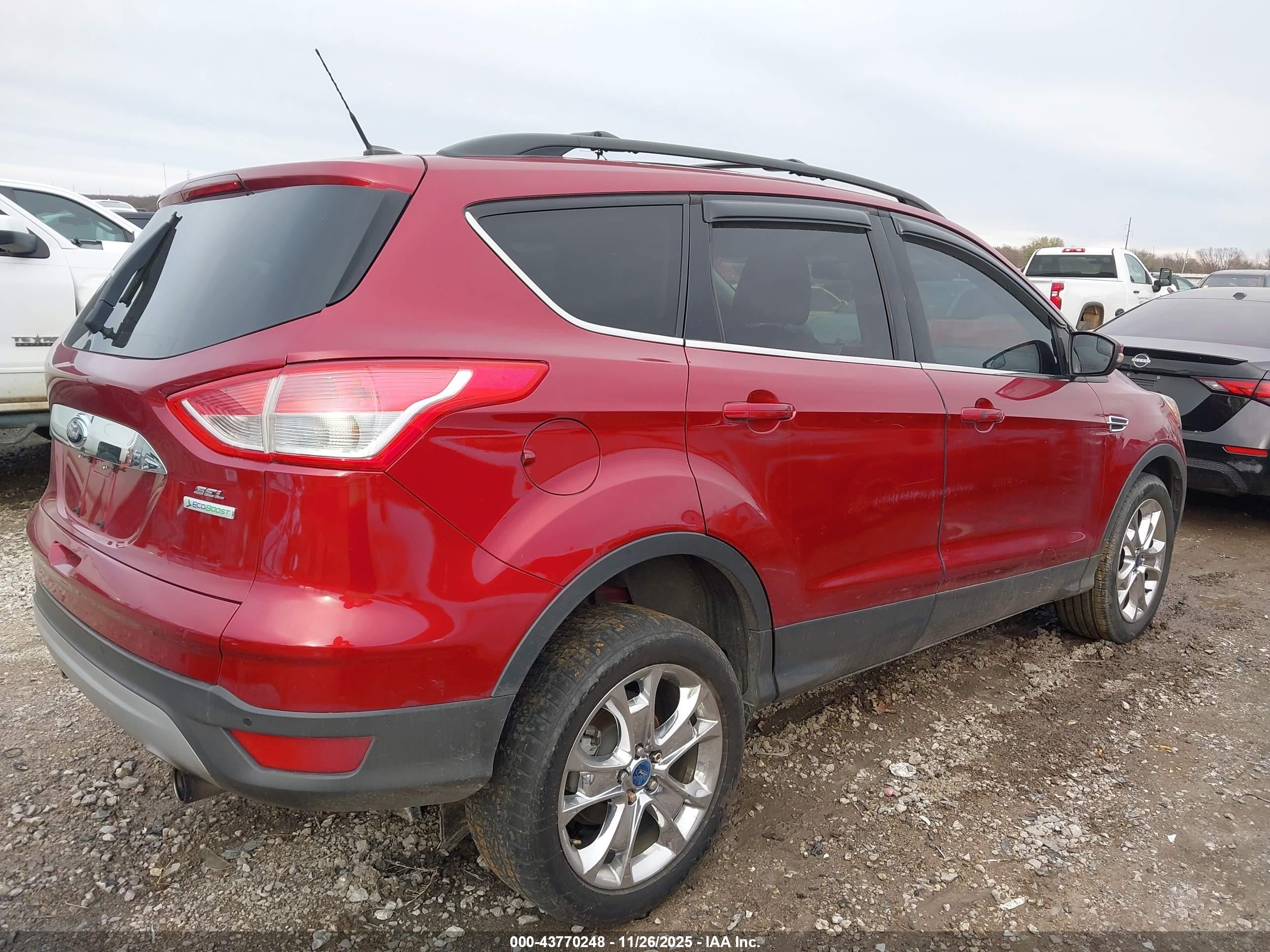 2013 Ford Escape Sel Red vin: 1FMCU0H95DUA46809