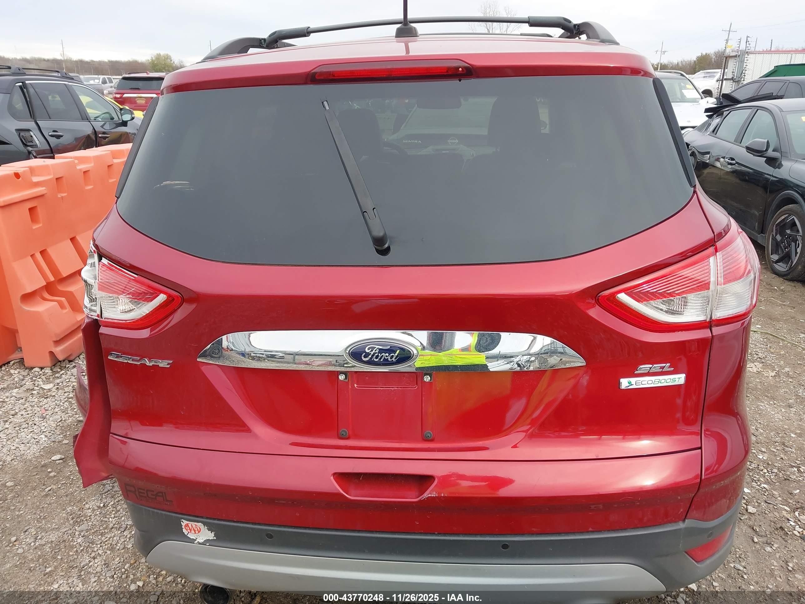 2013 Ford Escape Sel Red vin: 1FMCU0H95DUA46809