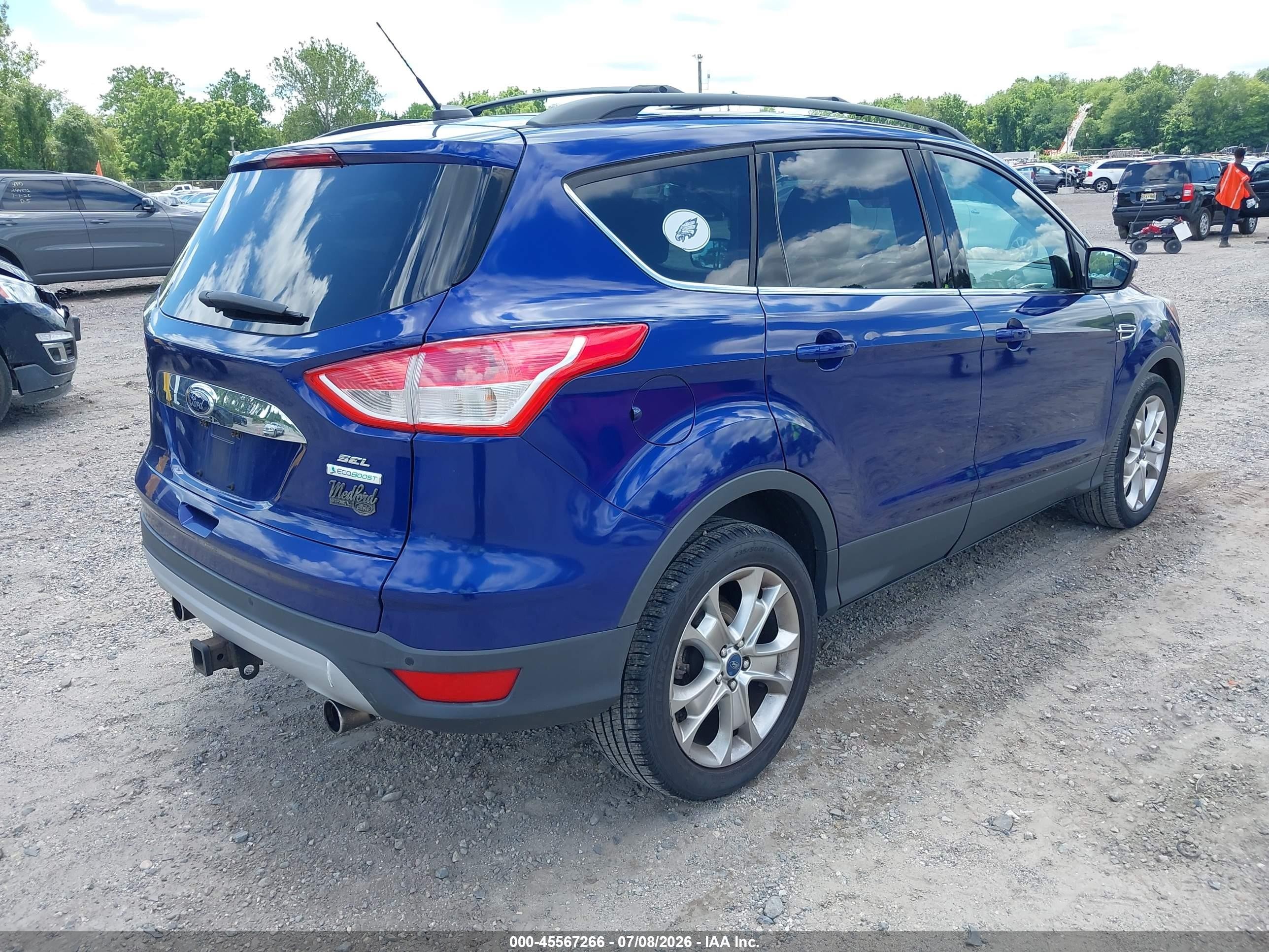 2013 Ford Escape Sel Синий vin: 1FMCU0H97DUB05729