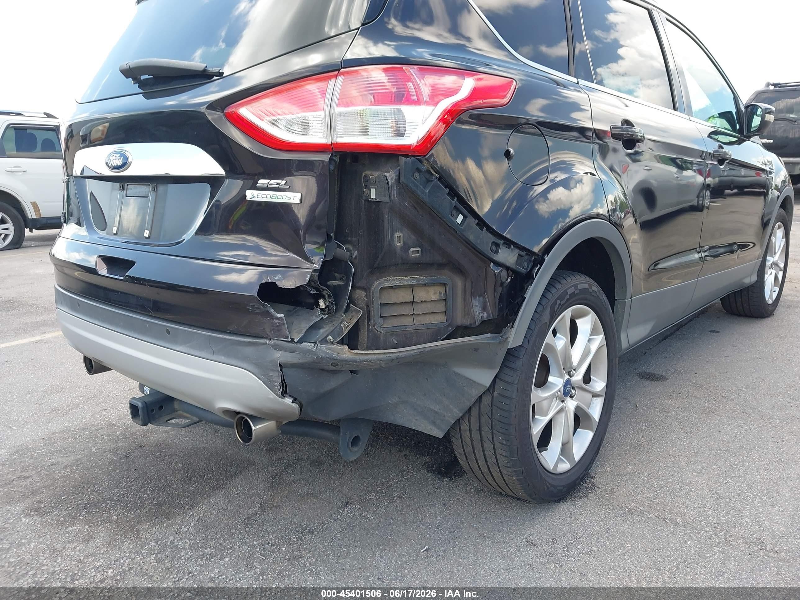 2013 Ford Escape Sel Черный vin: 1FMCU0H97DUC67120