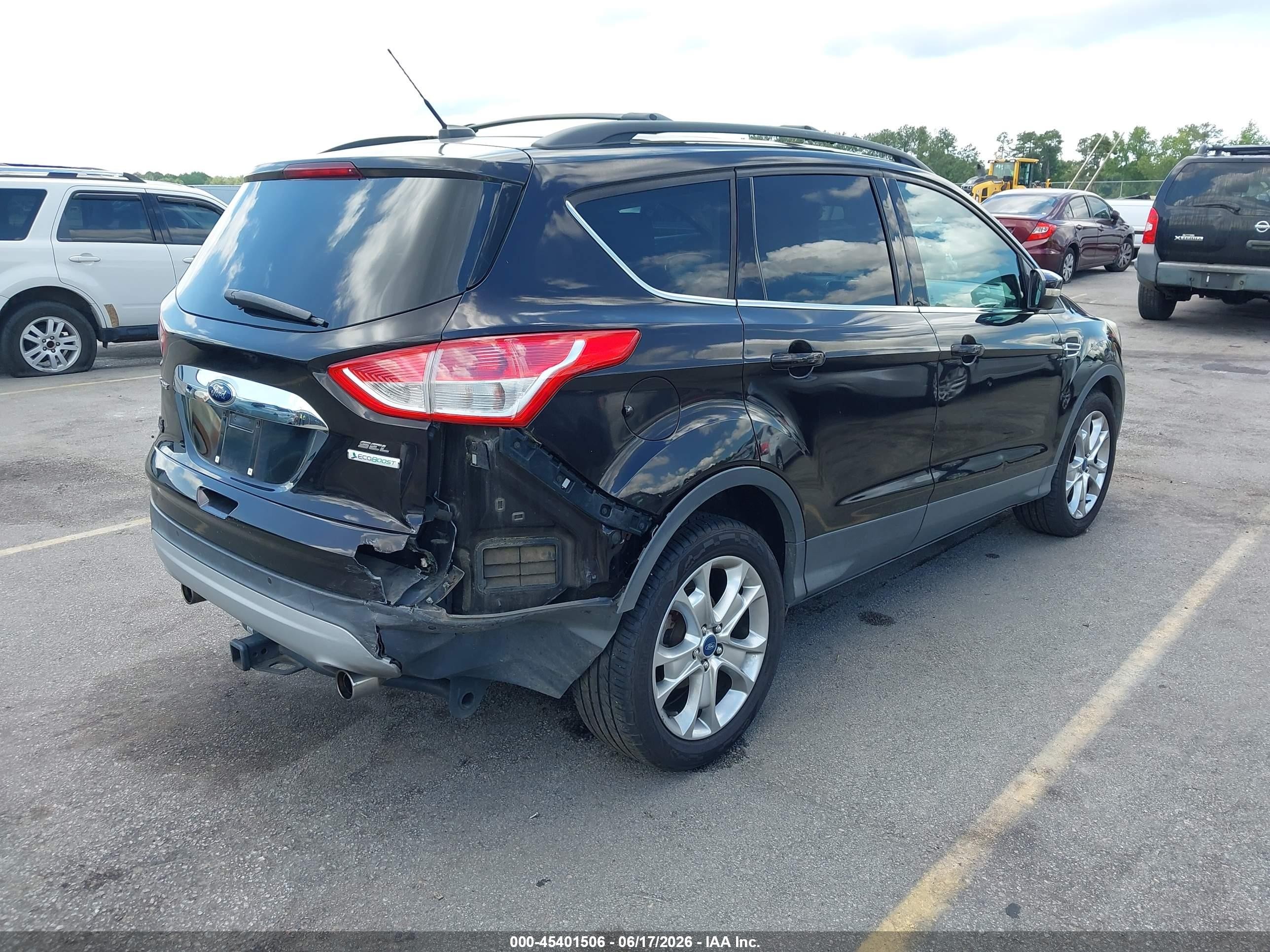 2013 Ford Escape Sel Черный vin: 1FMCU0H97DUC67120