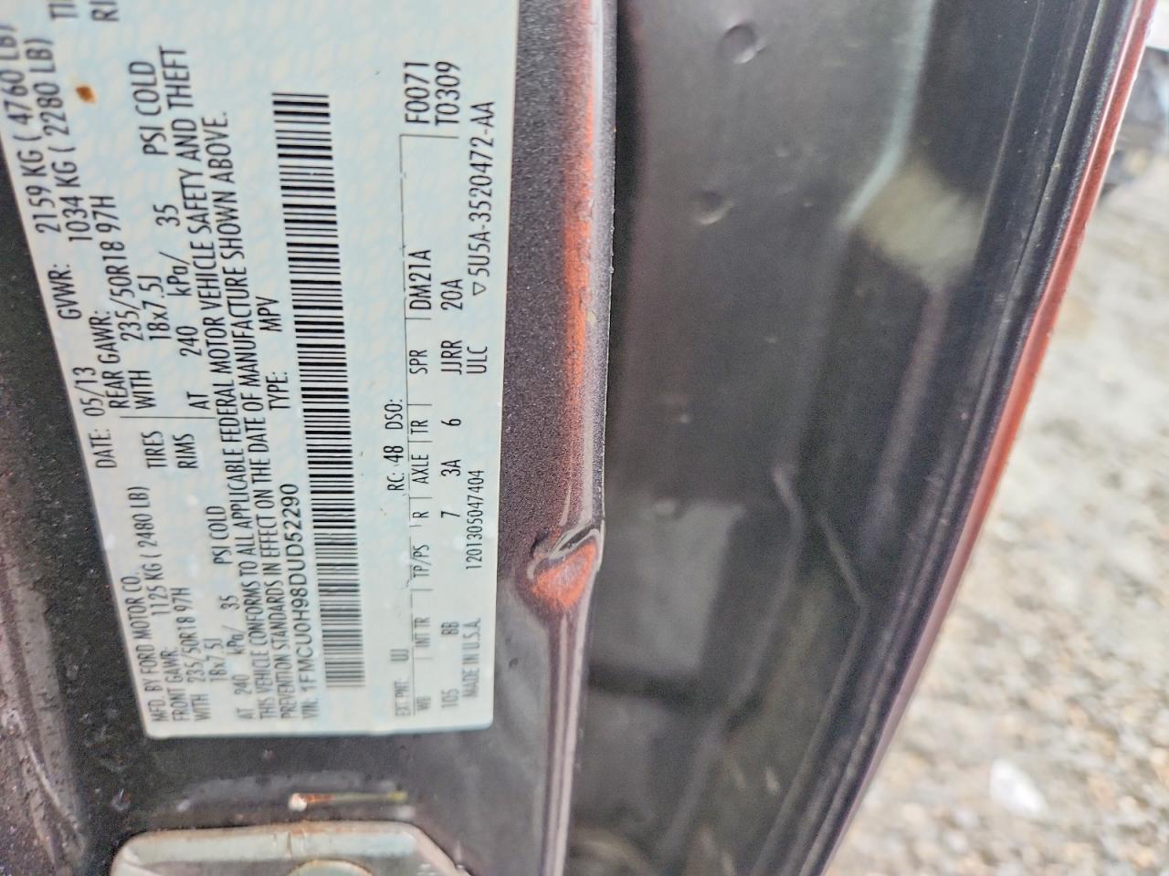 2013 Ford Escape Phev Серебряный vin: 1FMCU0H98DUD52290