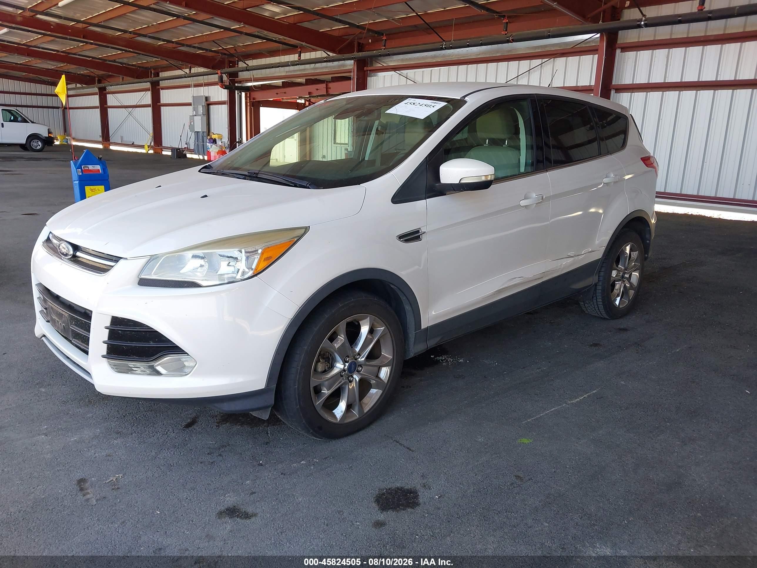 2013 Ford Escape Sel White vin: 1FMCU0H99DUA40446