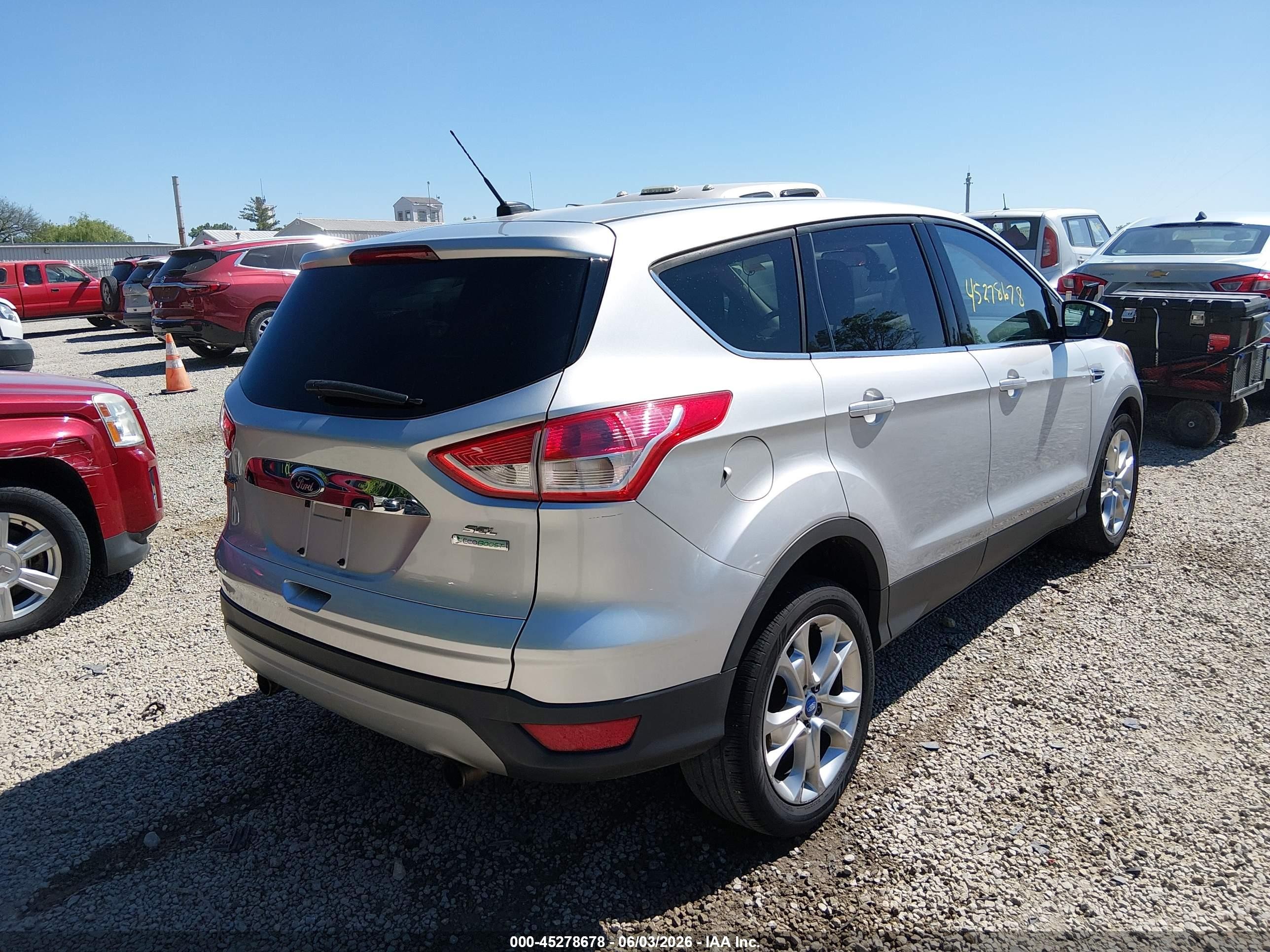 2013 Ford Escape Sel Silver vin: 1FMCU0H99DUB29935