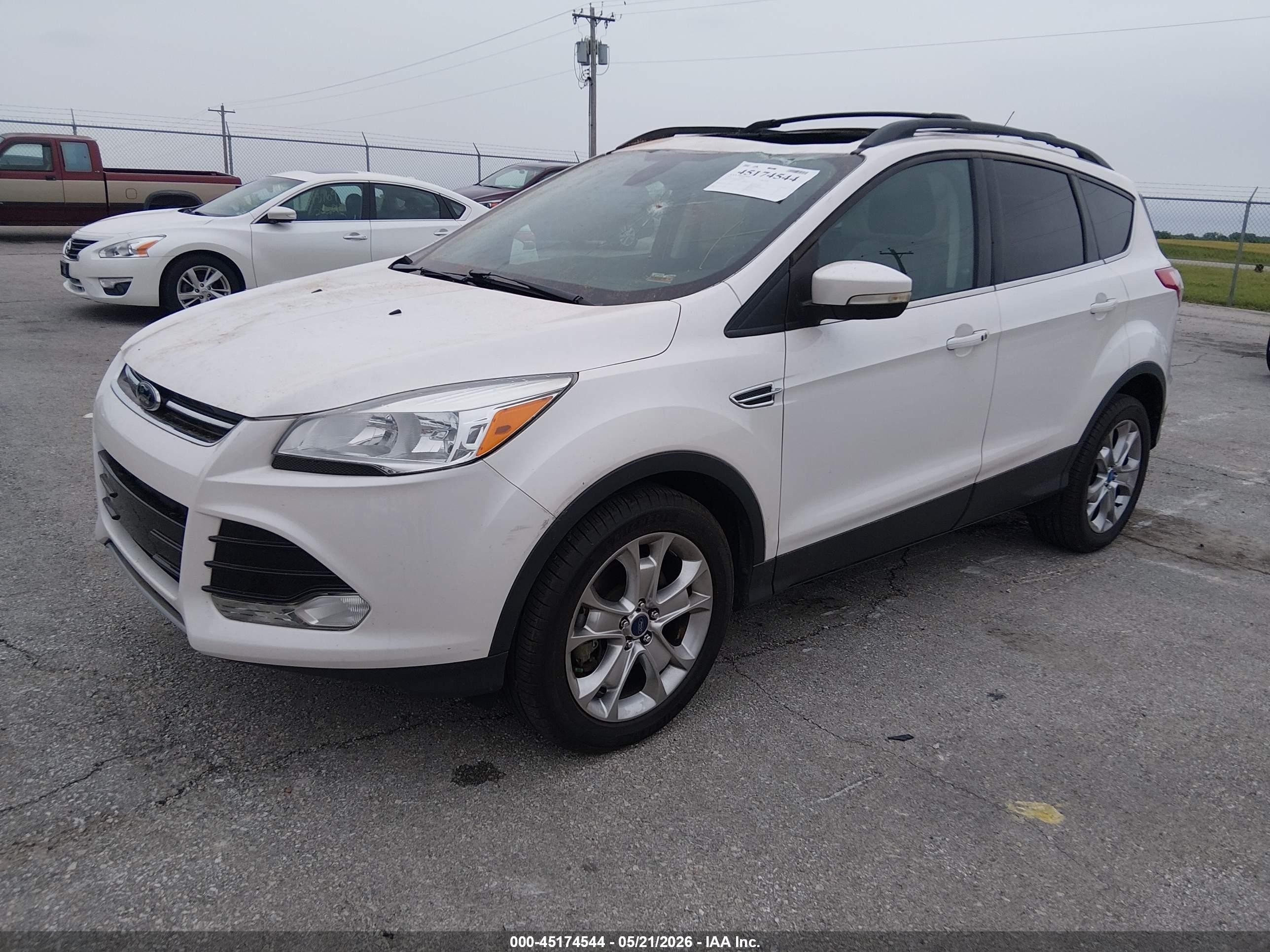 2013 Ford Escape Sel White vin: 1FMCU0H9XDUC14184