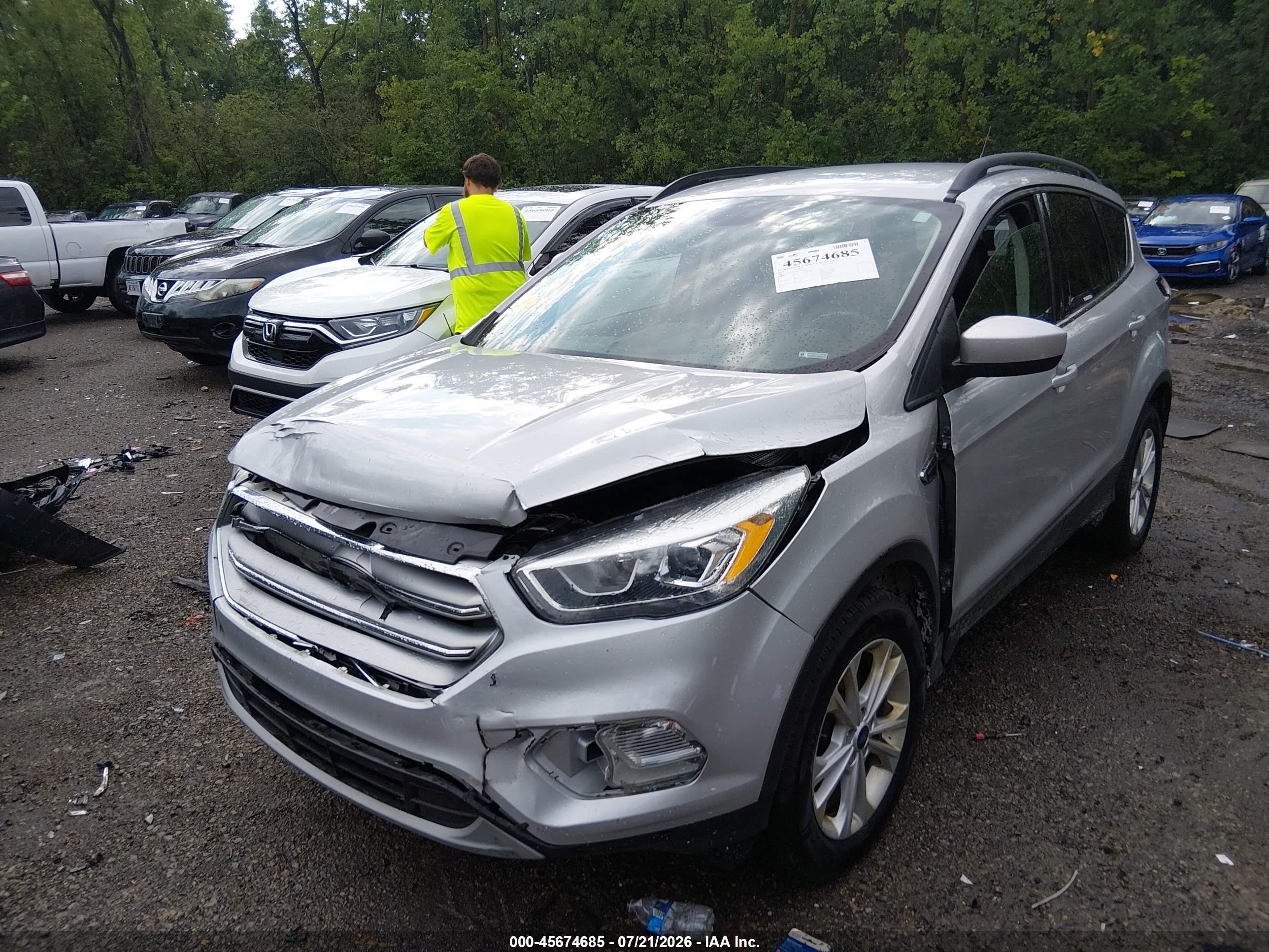 2018 Ford Escape Sel Silver vin: 1FMCU0HD6JUD01855