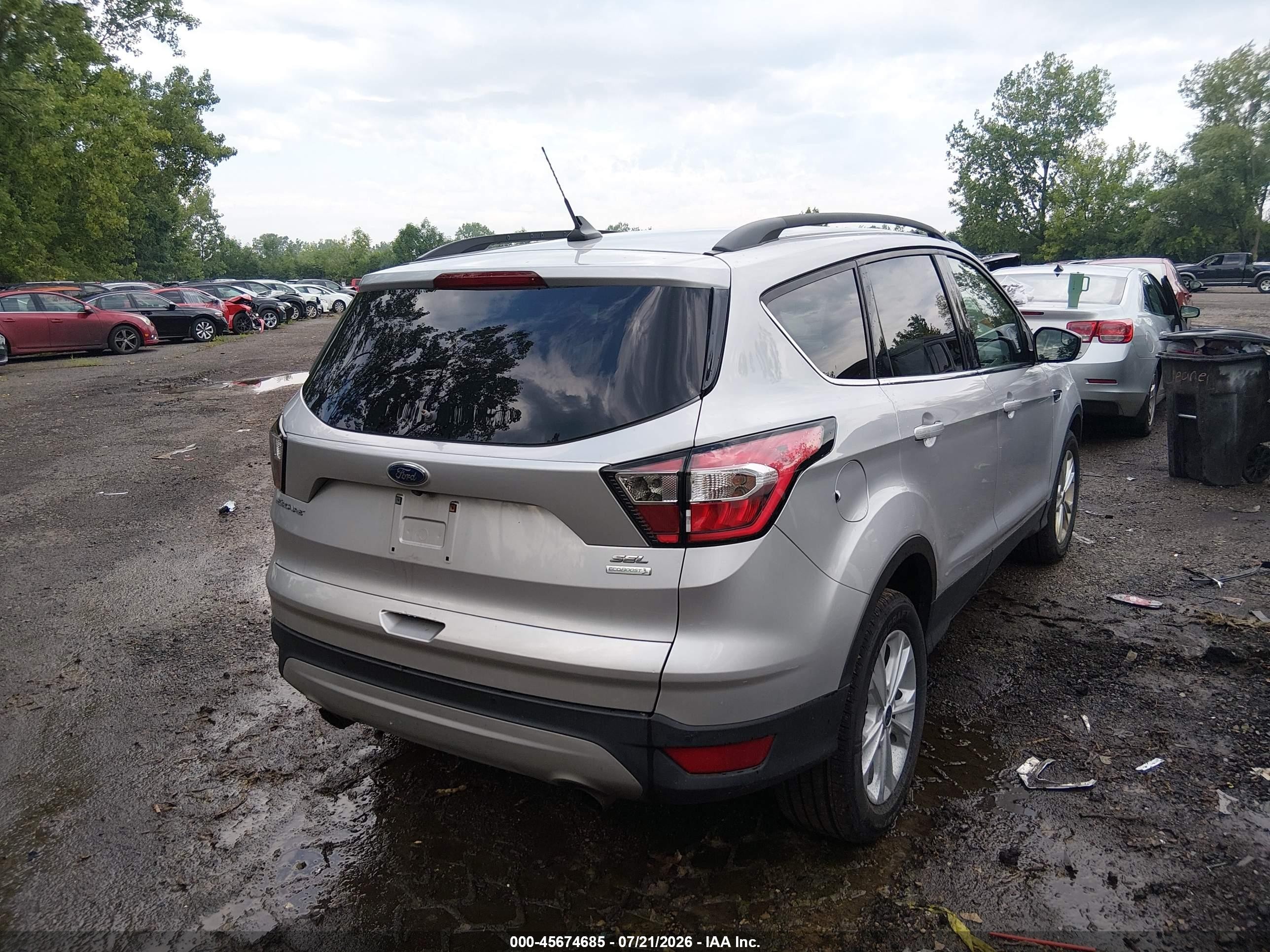 2018 Ford Escape Sel Silver vin: 1FMCU0HD6JUD01855
