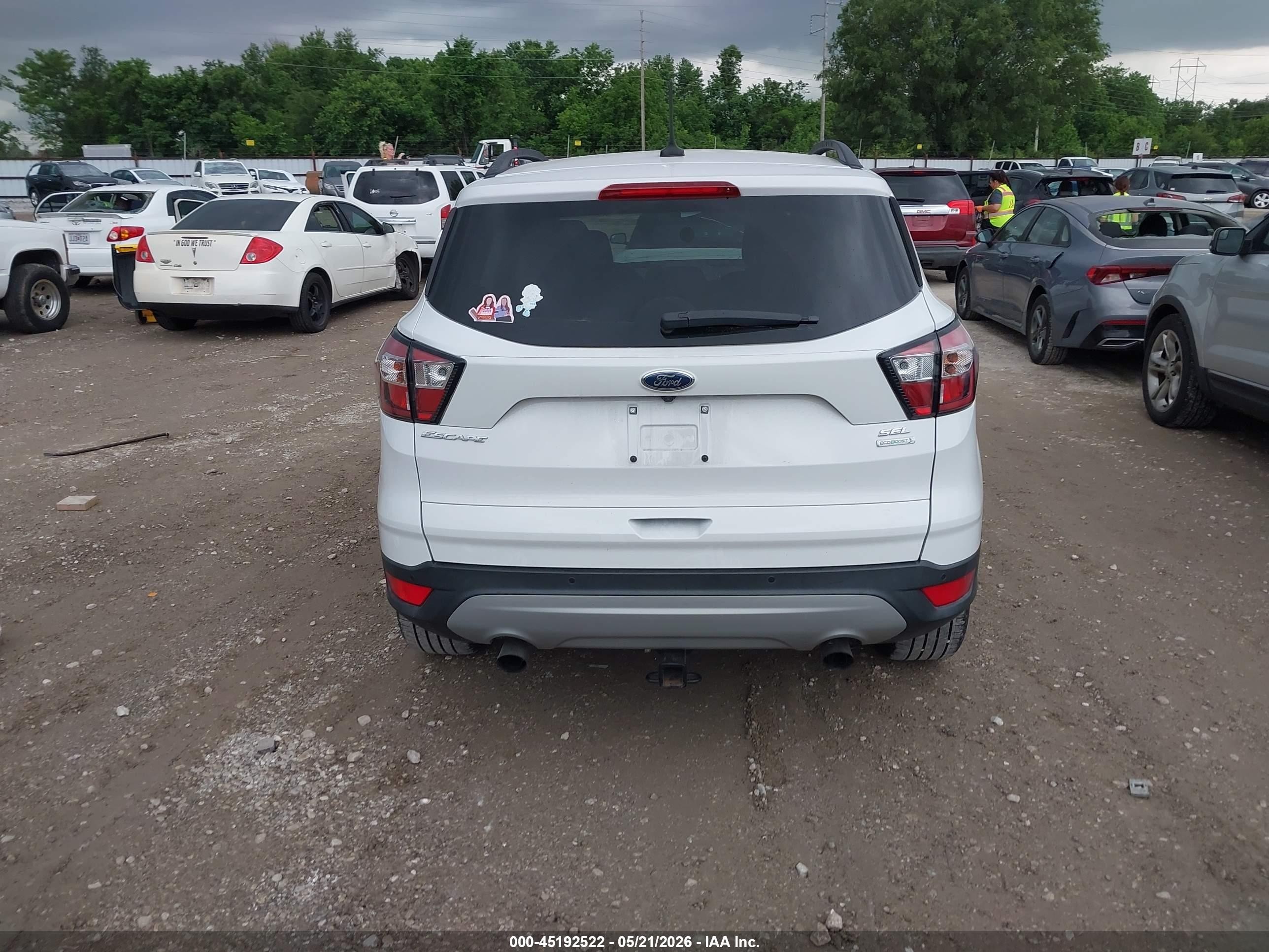 2018 Ford Escape Sel White vin: 1FMCU0HD7JUB05486