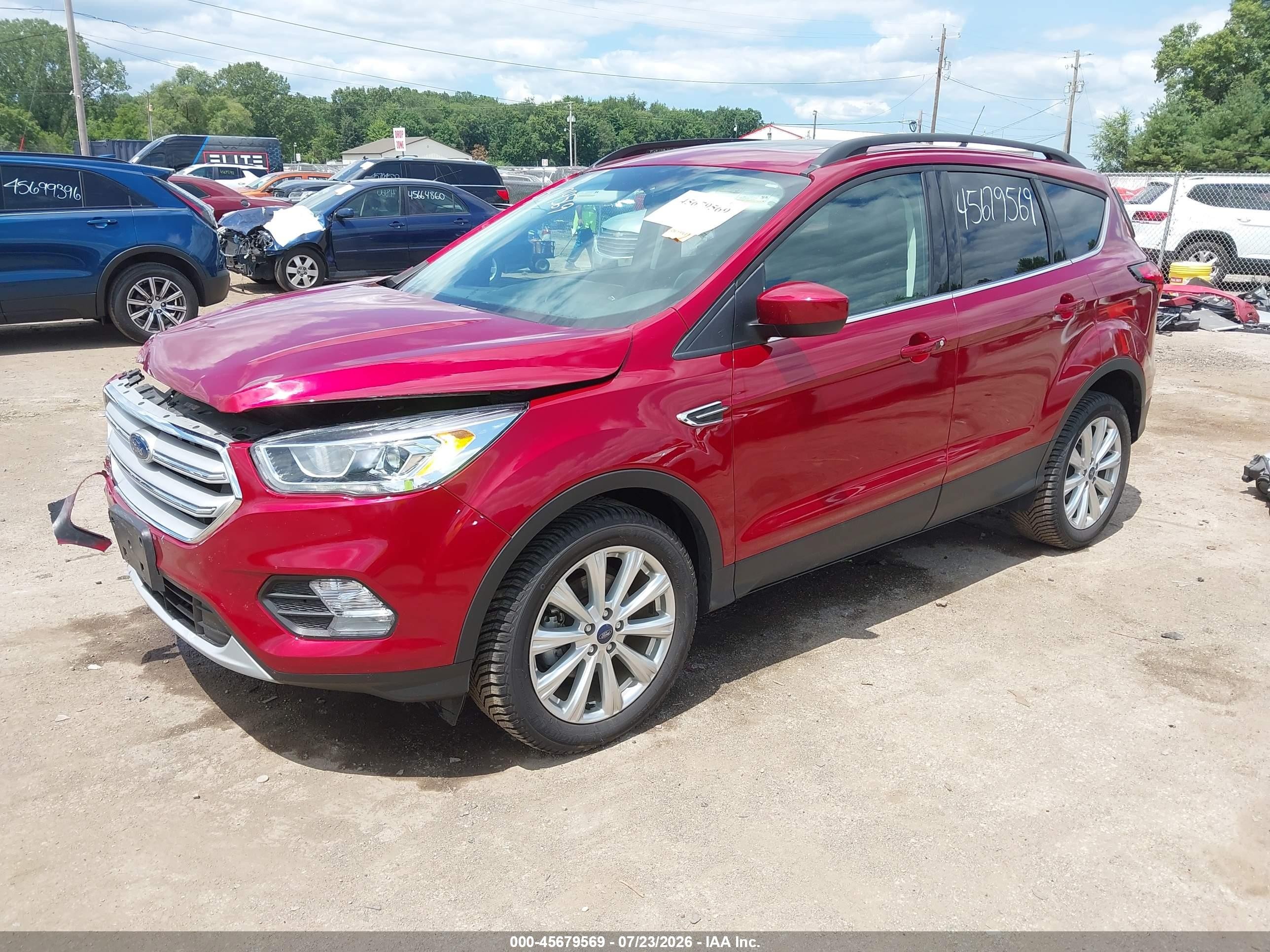2019 Ford Escape Sel Red vin: 1FMCU0HDXKUB96674