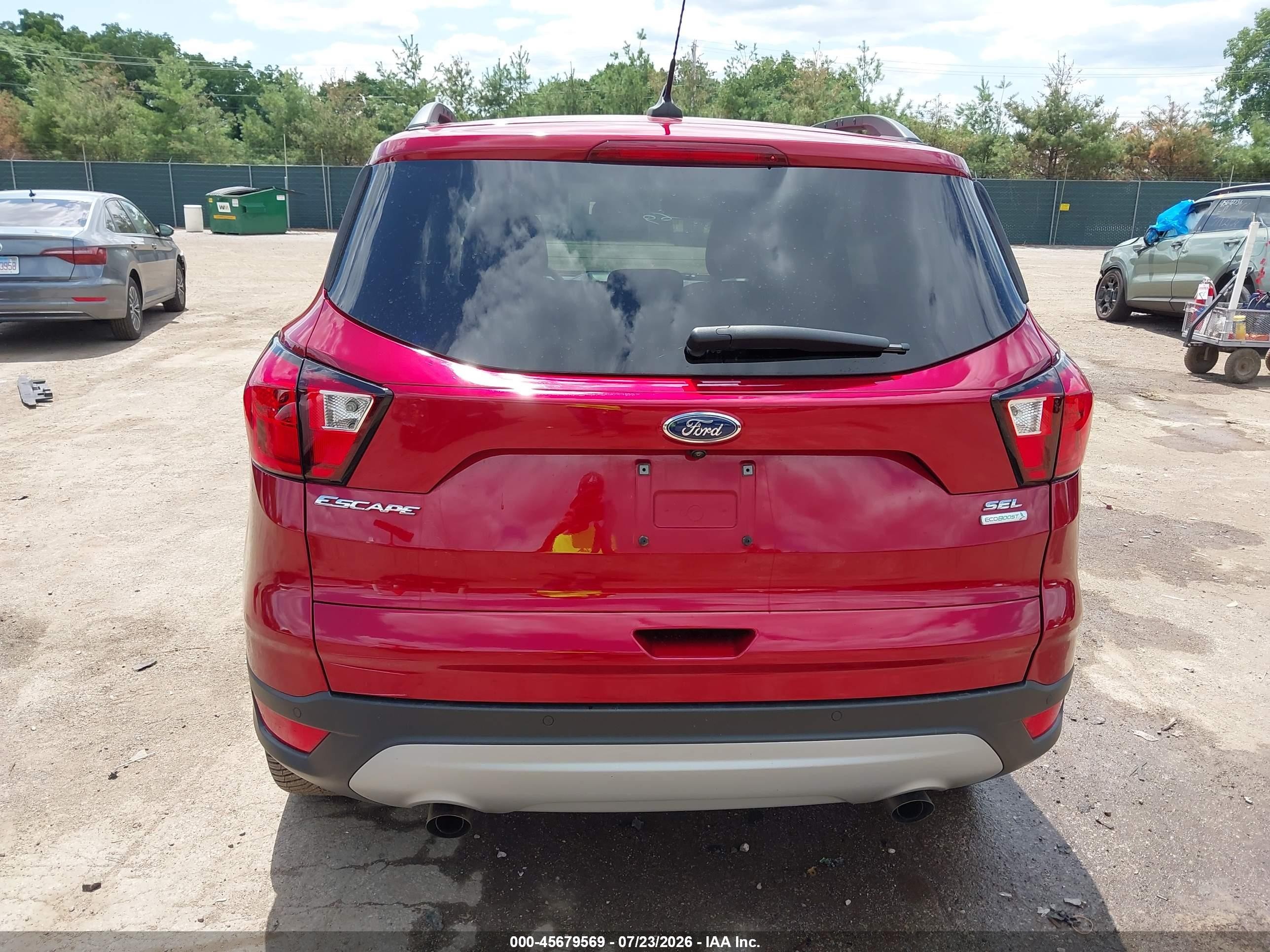 2019 Ford Escape Sel Red vin: 1FMCU0HDXKUB96674
