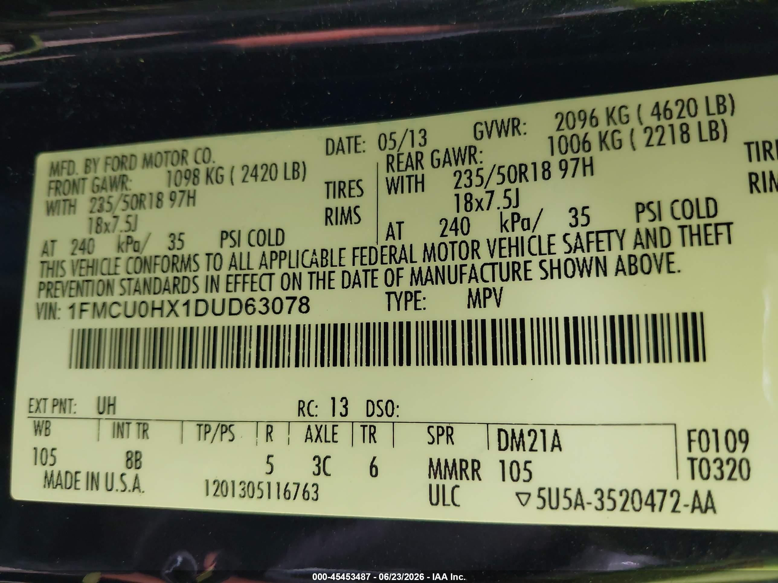 2013 Ford Escape Sel Black vin: 1FMCU0HX1DUD63078