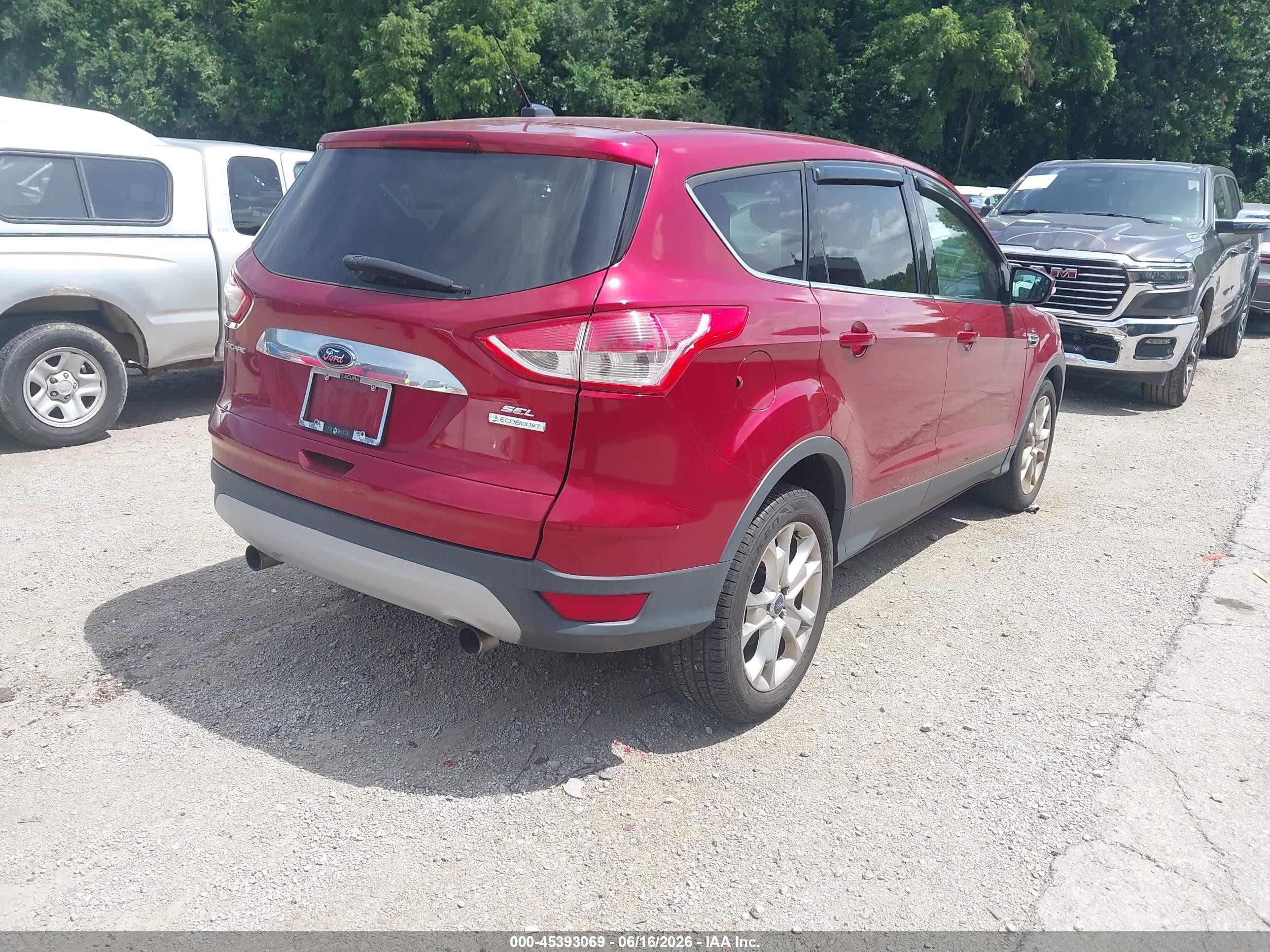 2013 Ford Escape Sel Красный vin: 1FMCU0HX2DUA55188