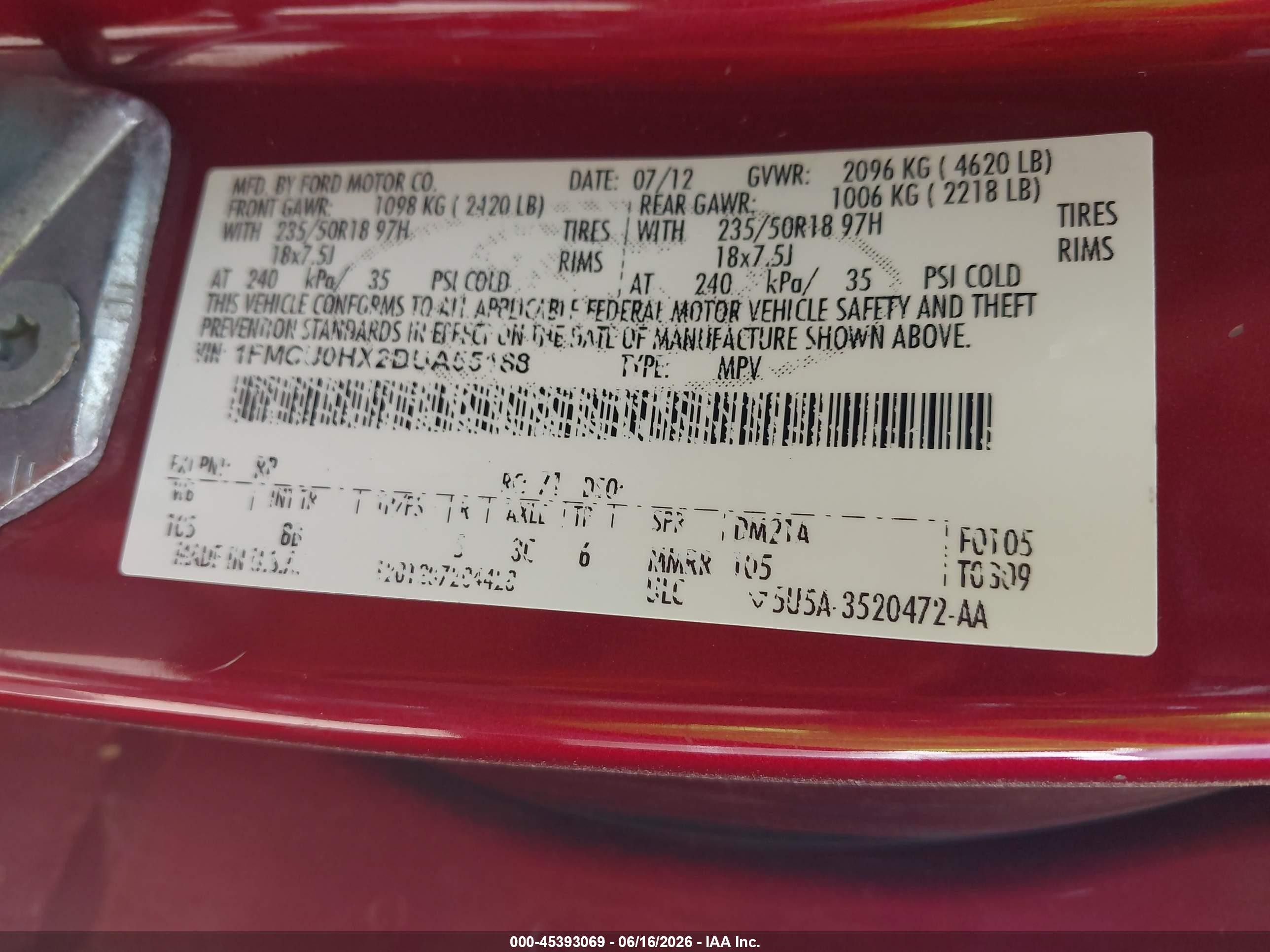 2013 Ford Escape Sel Красный vin: 1FMCU0HX2DUA55188