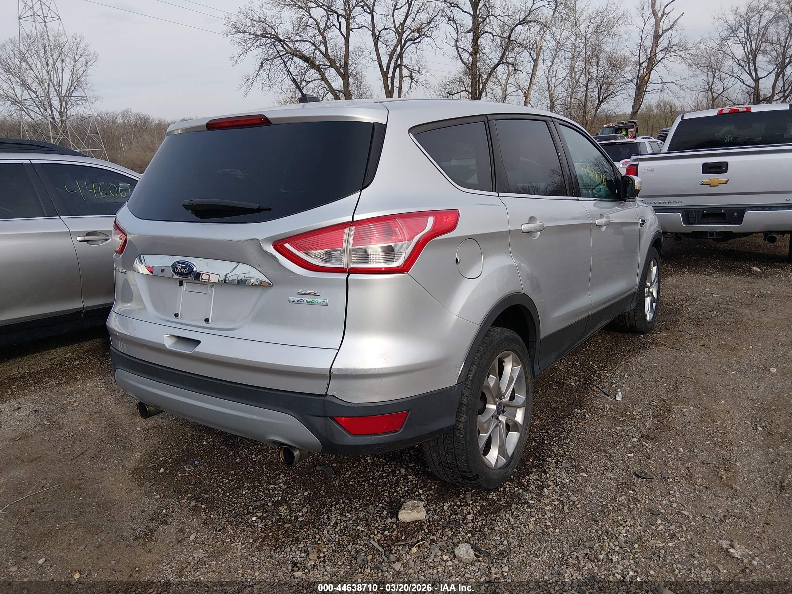 2013 Ford Escape Sel Silver vin: 1FMCU0HX2DUB20380