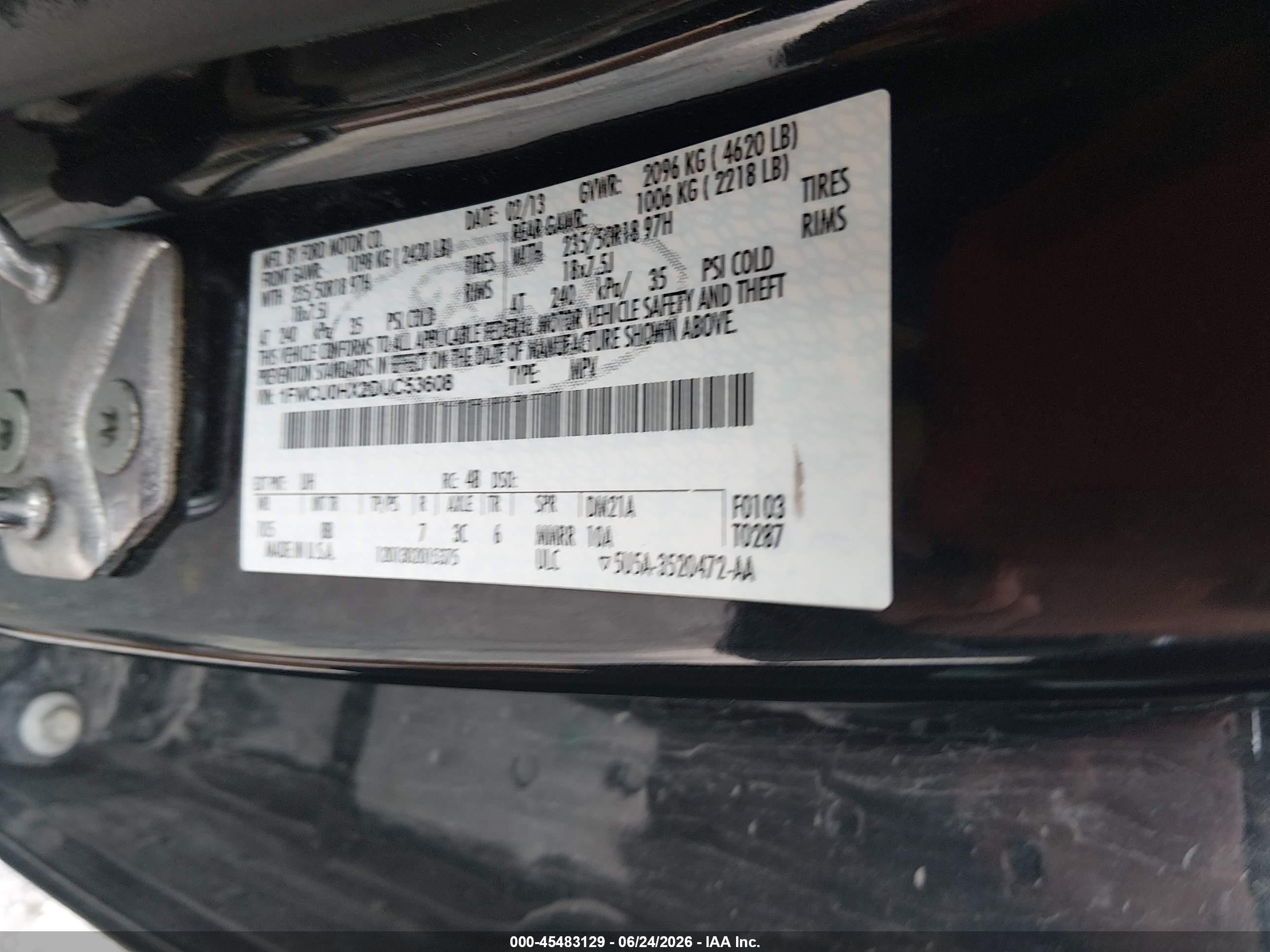 2013 Ford Escape Sel Black vin: 1FMCU0HX2DUC53608