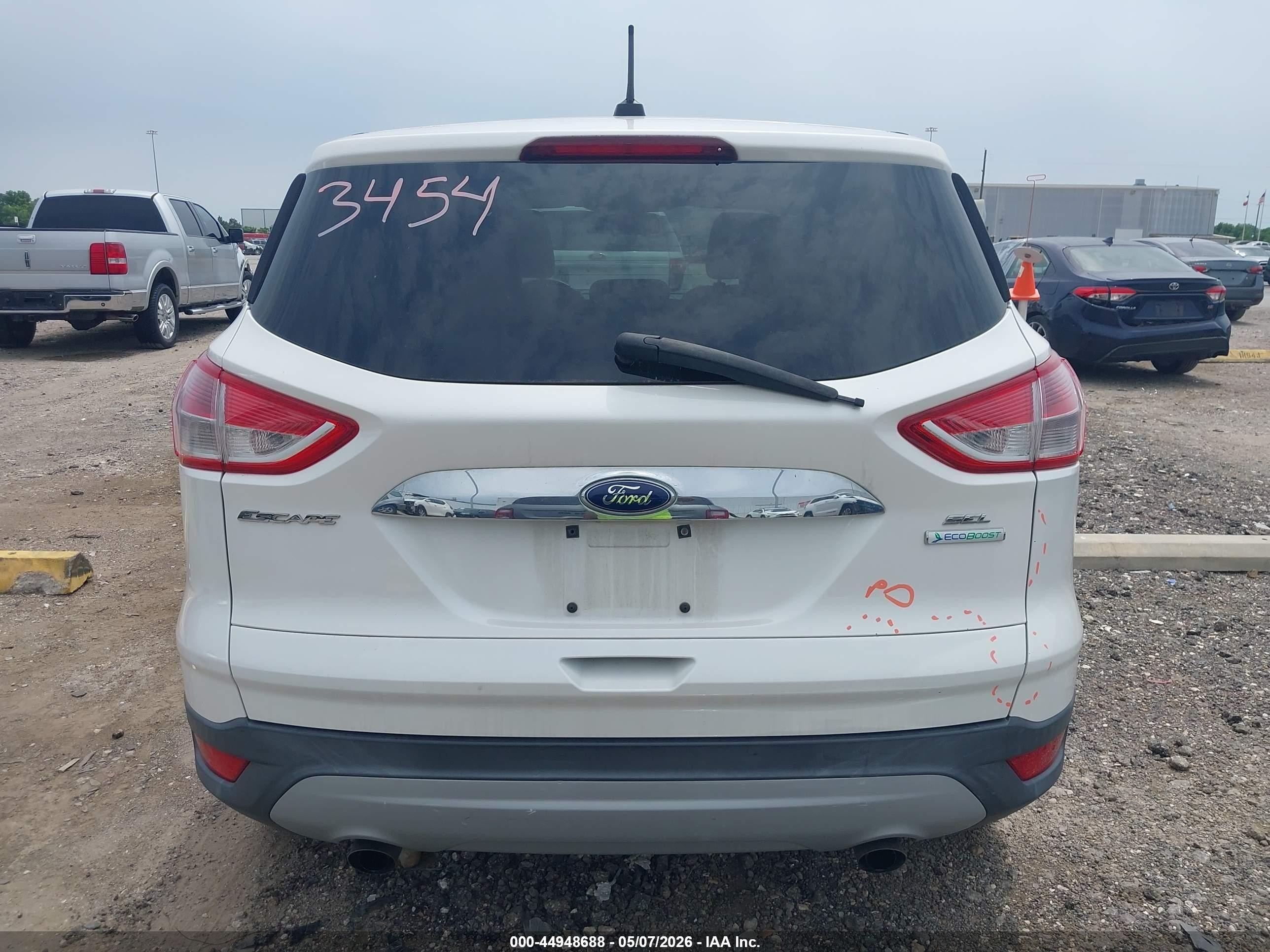 2013 Ford Escape Sel White vin: 1FMCU0HX2DUD84392