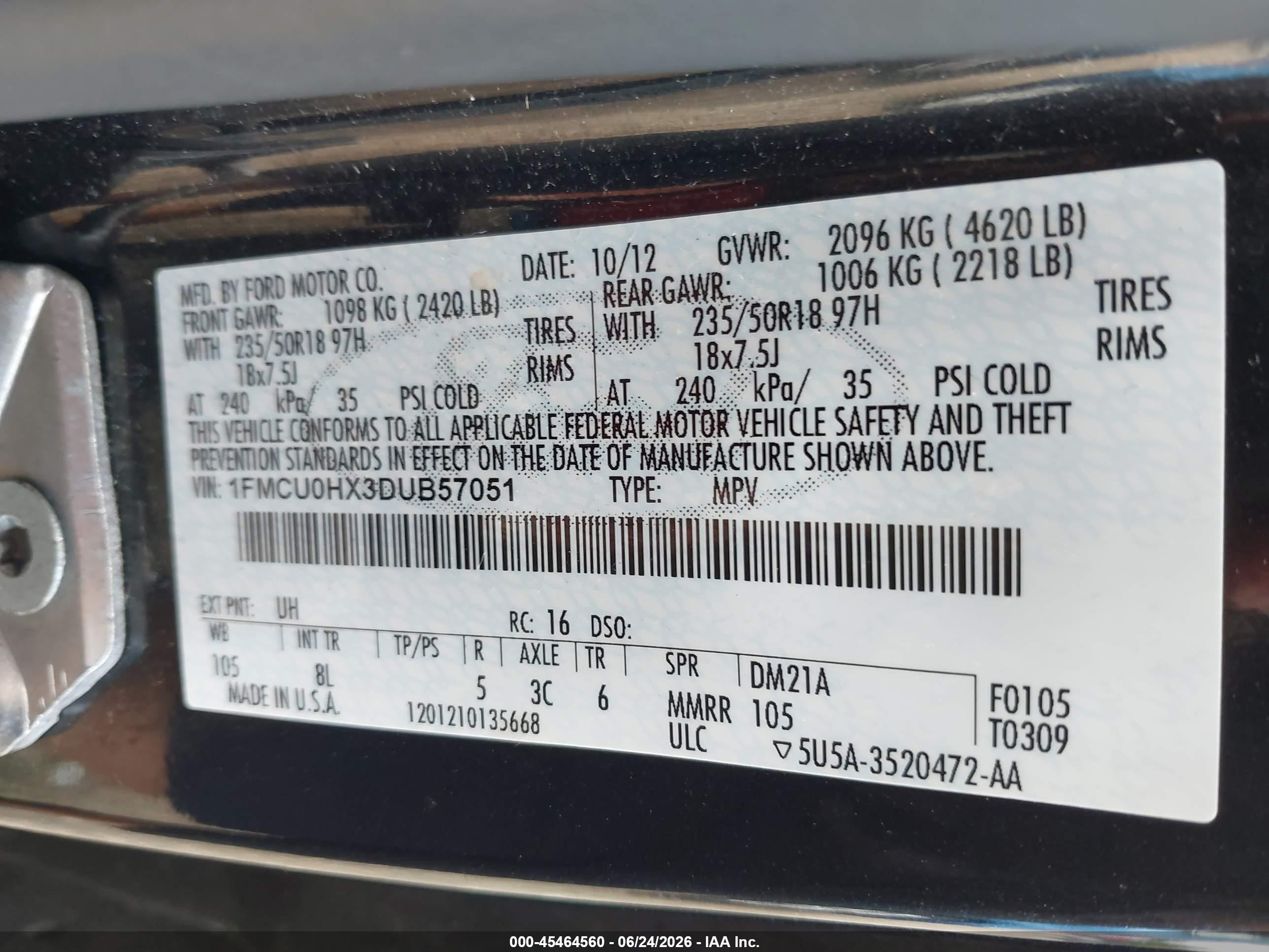 2013 Ford Escape Sel Black vin: 1FMCU0HX3DUB57051