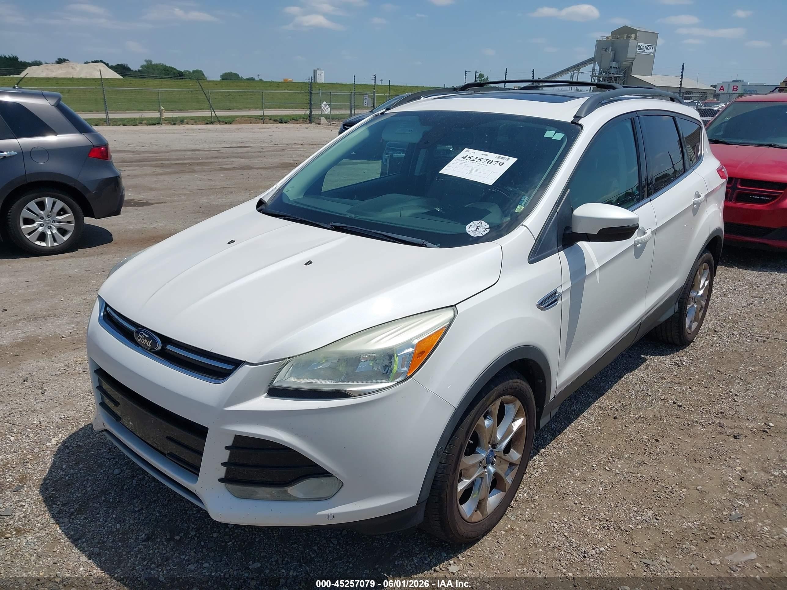 2013 Ford Escape Sel White vin: 1FMCU0HX4DUA00175
