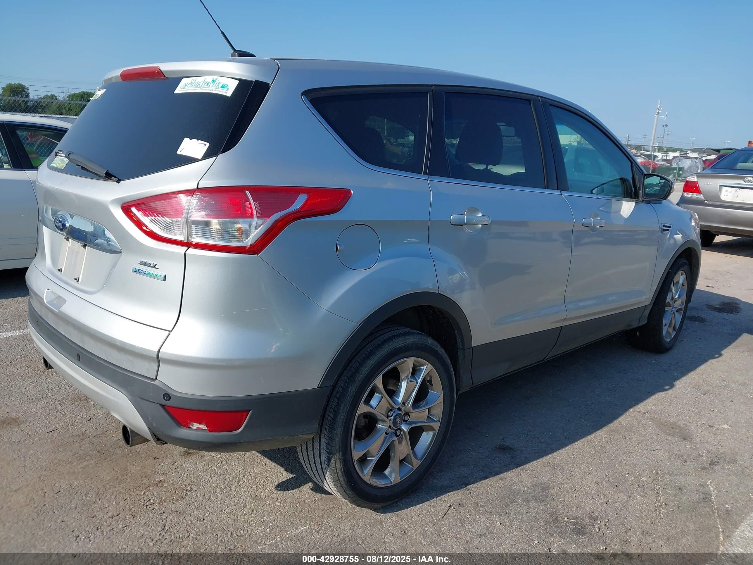2013 Ford Escape Sel Silver vin: 1FMCU0HX4DUA57718