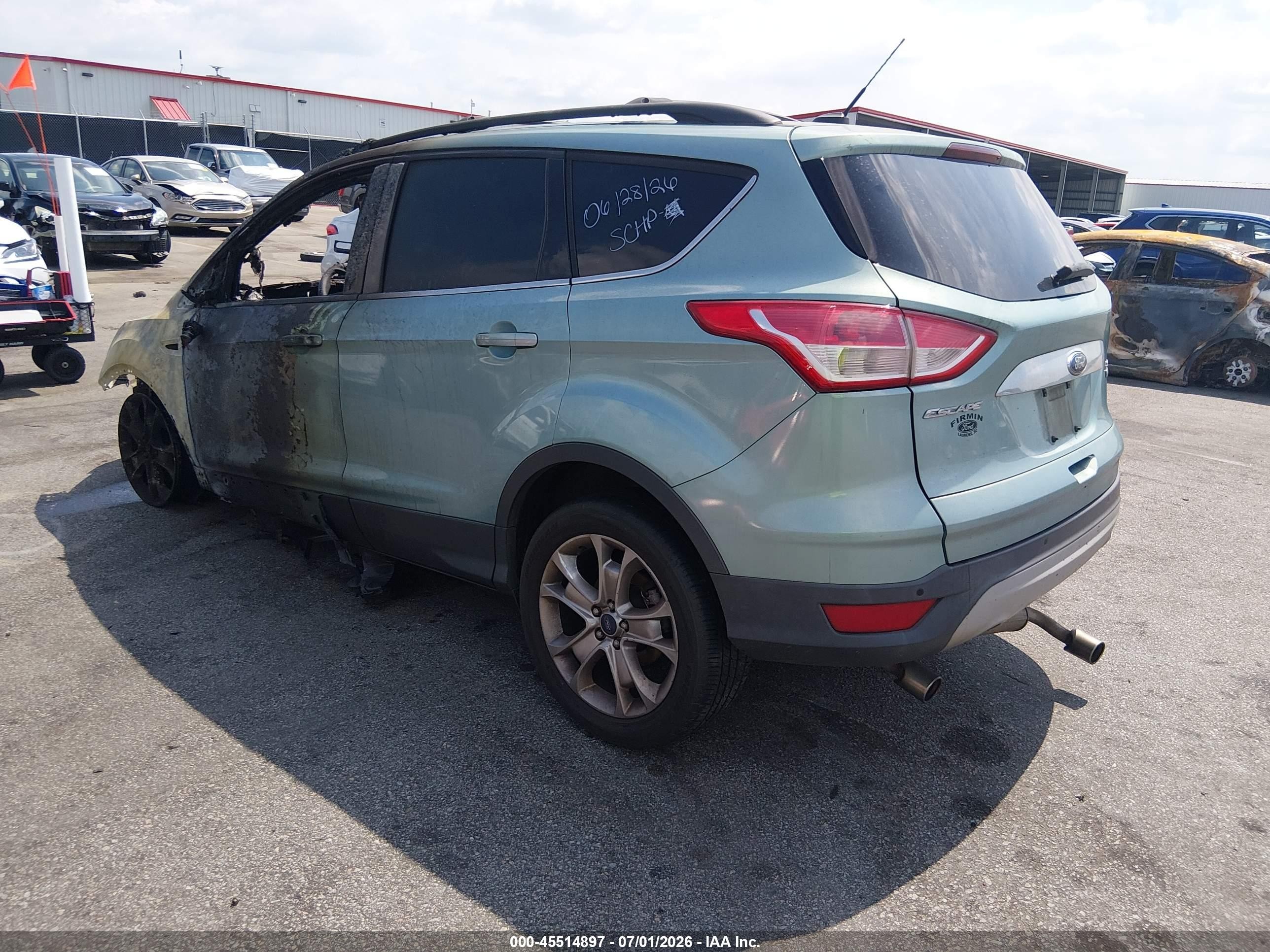 2013 Ford Escape Sel Green vin: 1FMCU0HX4DUD07443