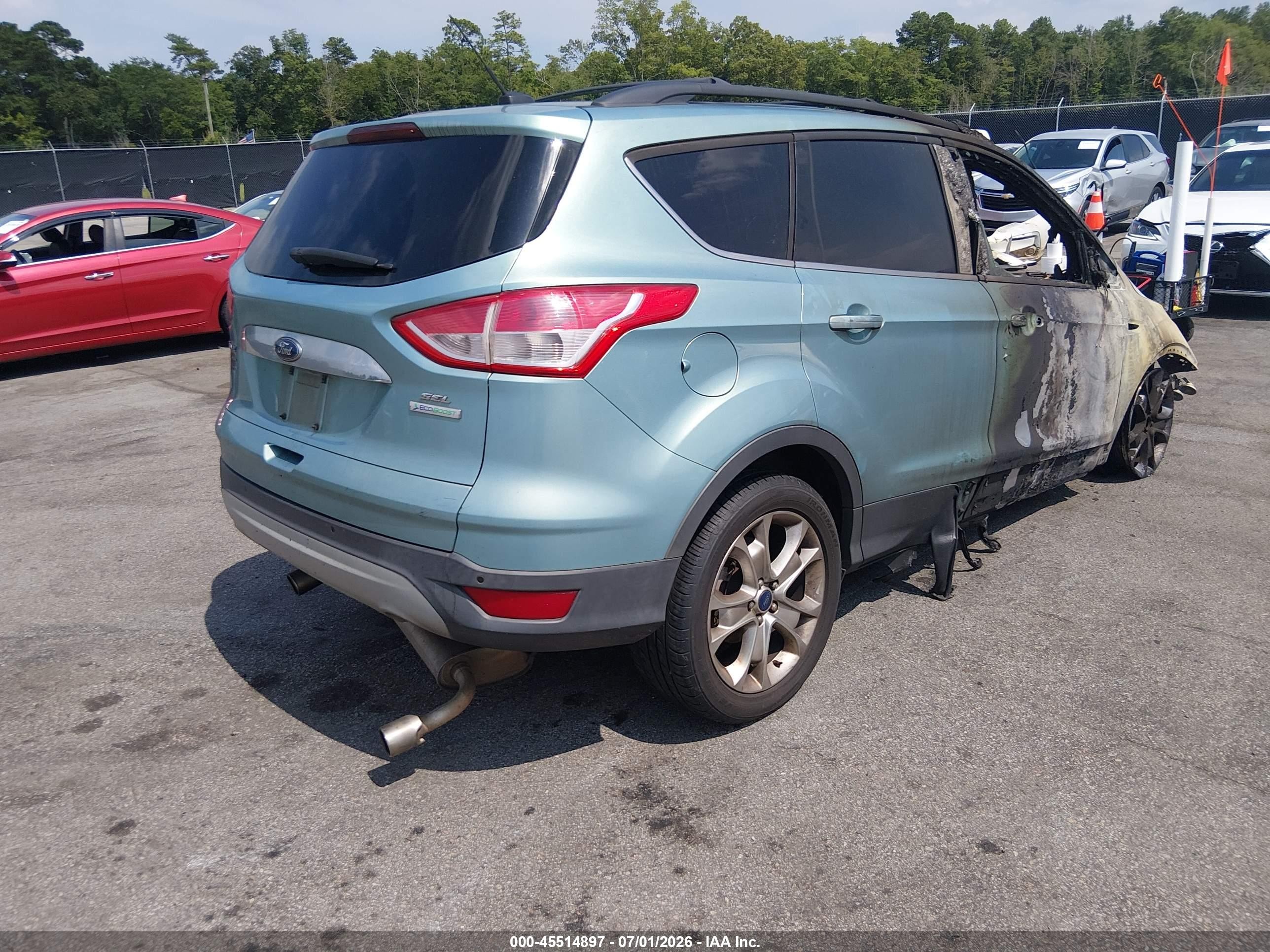 2013 Ford Escape Sel Green vin: 1FMCU0HX4DUD07443