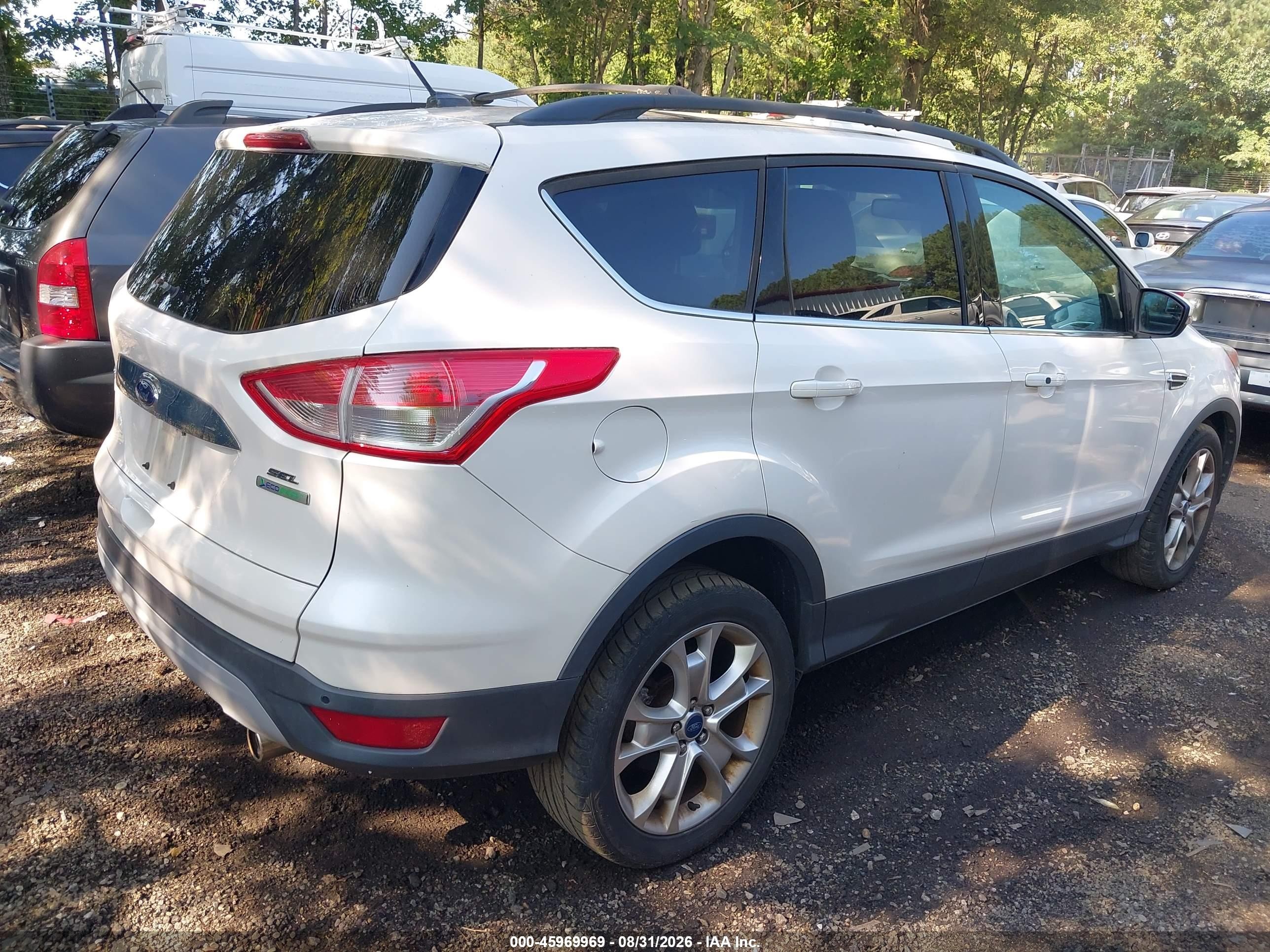 2013 Ford Escape Sel White vin: 1FMCU0HX6DUA45926