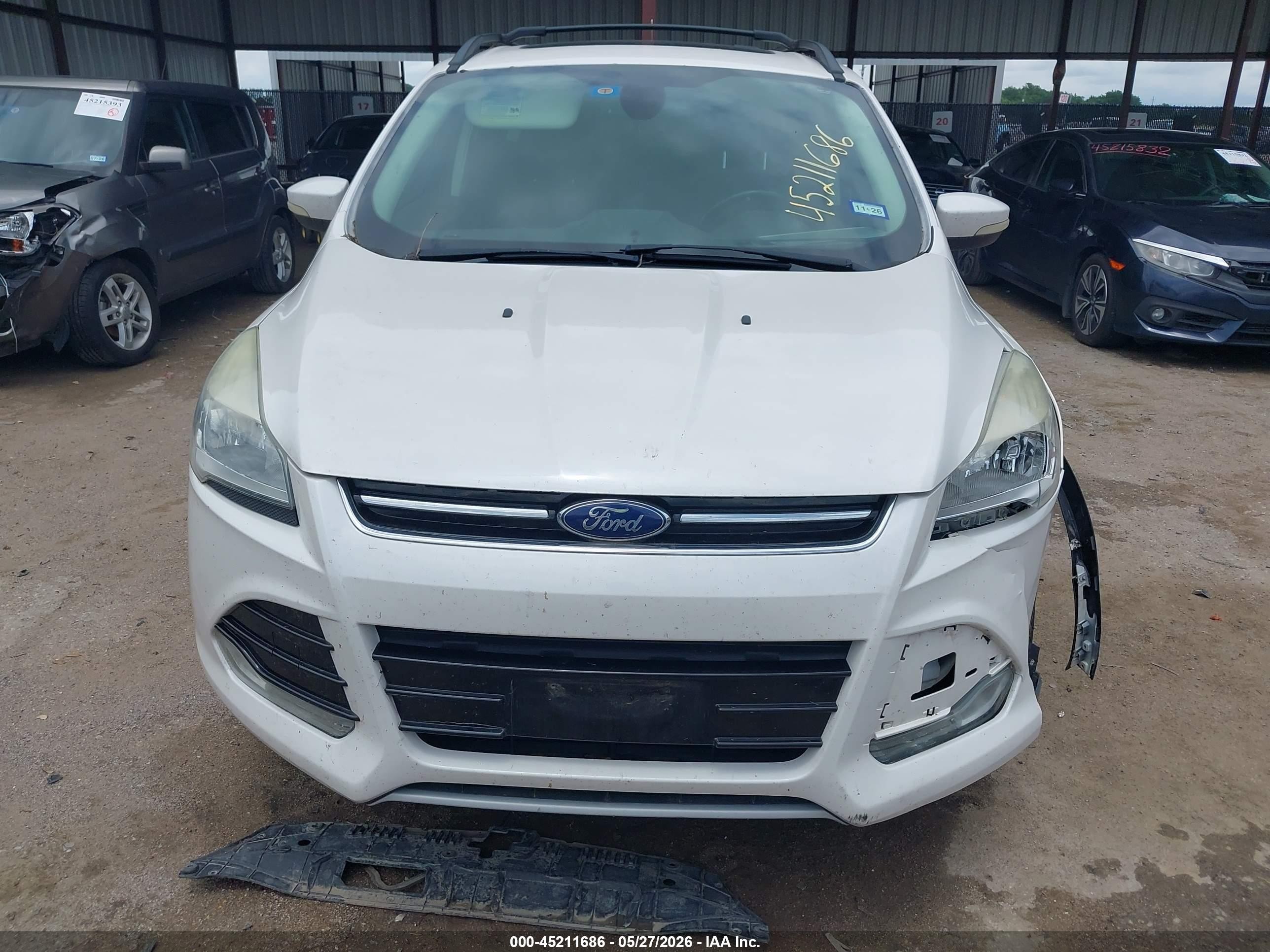 2013 Ford Escape Sel White vin: 1FMCU0HX6DUD68647