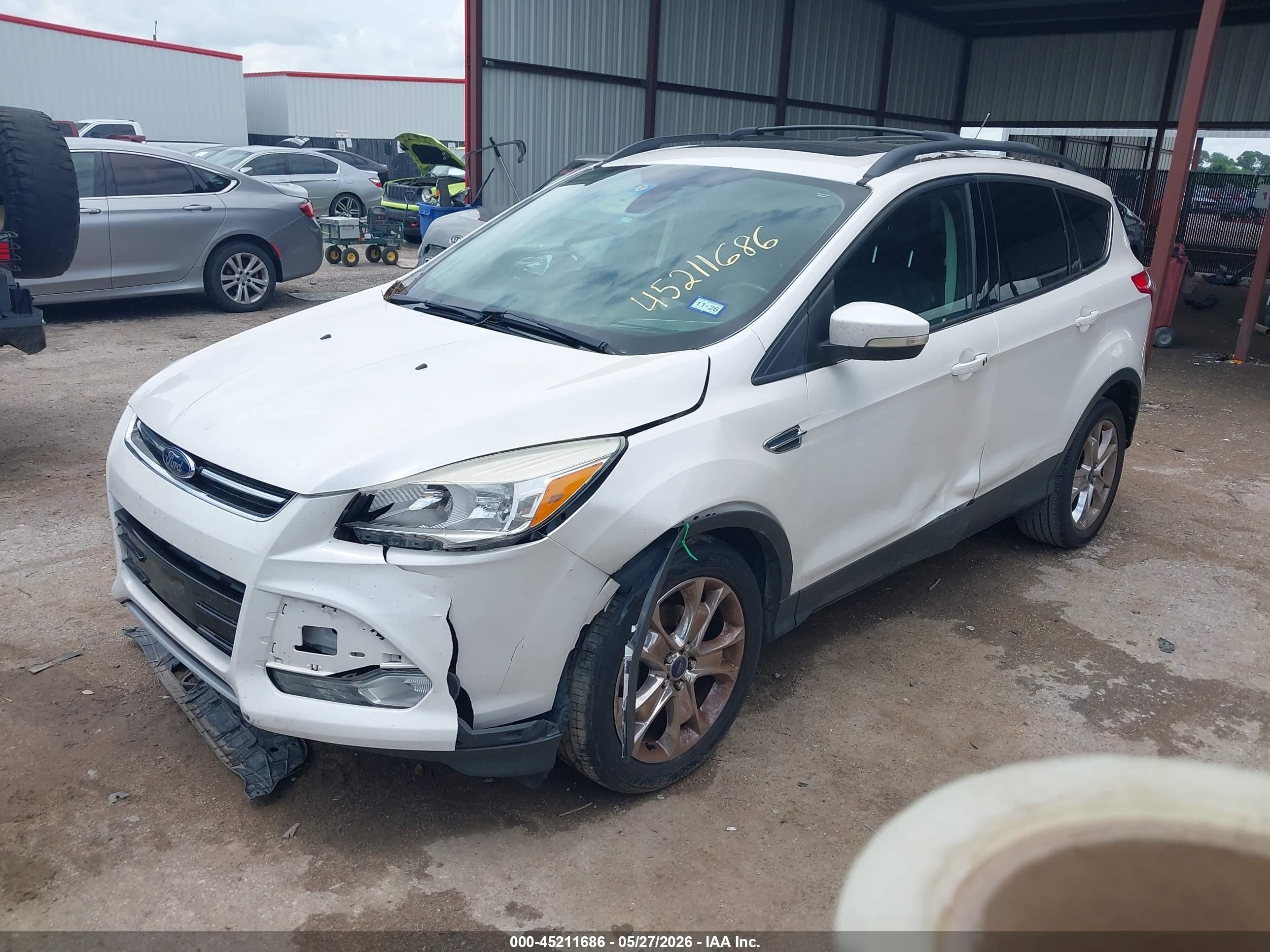 2013 Ford Escape Sel White vin: 1FMCU0HX6DUD68647