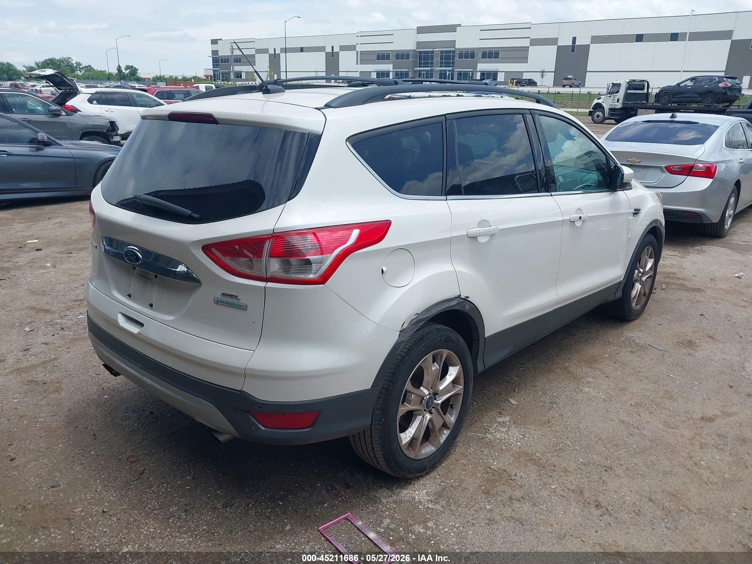 2013 Ford Escape Sel White vin: 1FMCU0HX6DUD68647